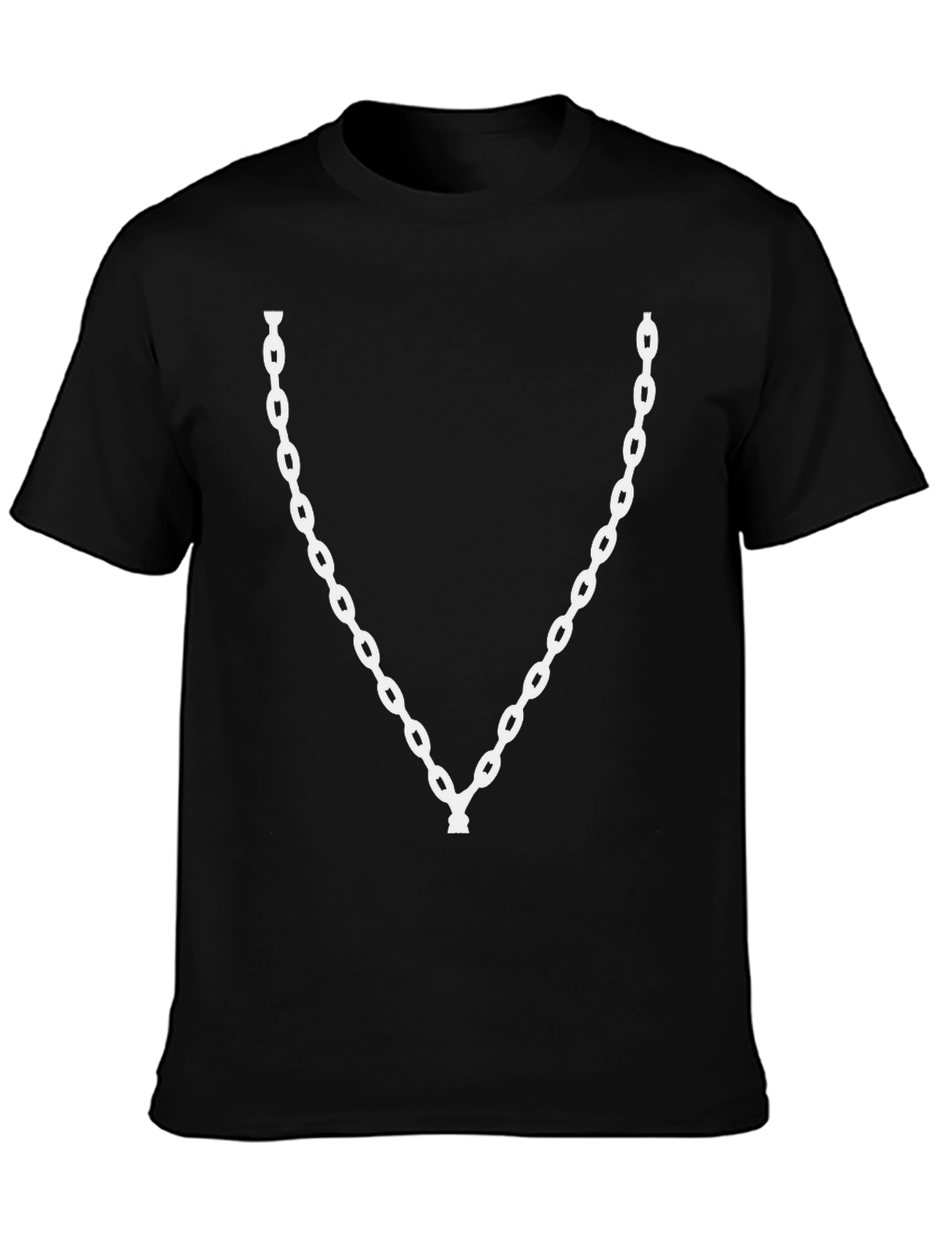 Mens Novelty Chain Print Black T-Shirt
