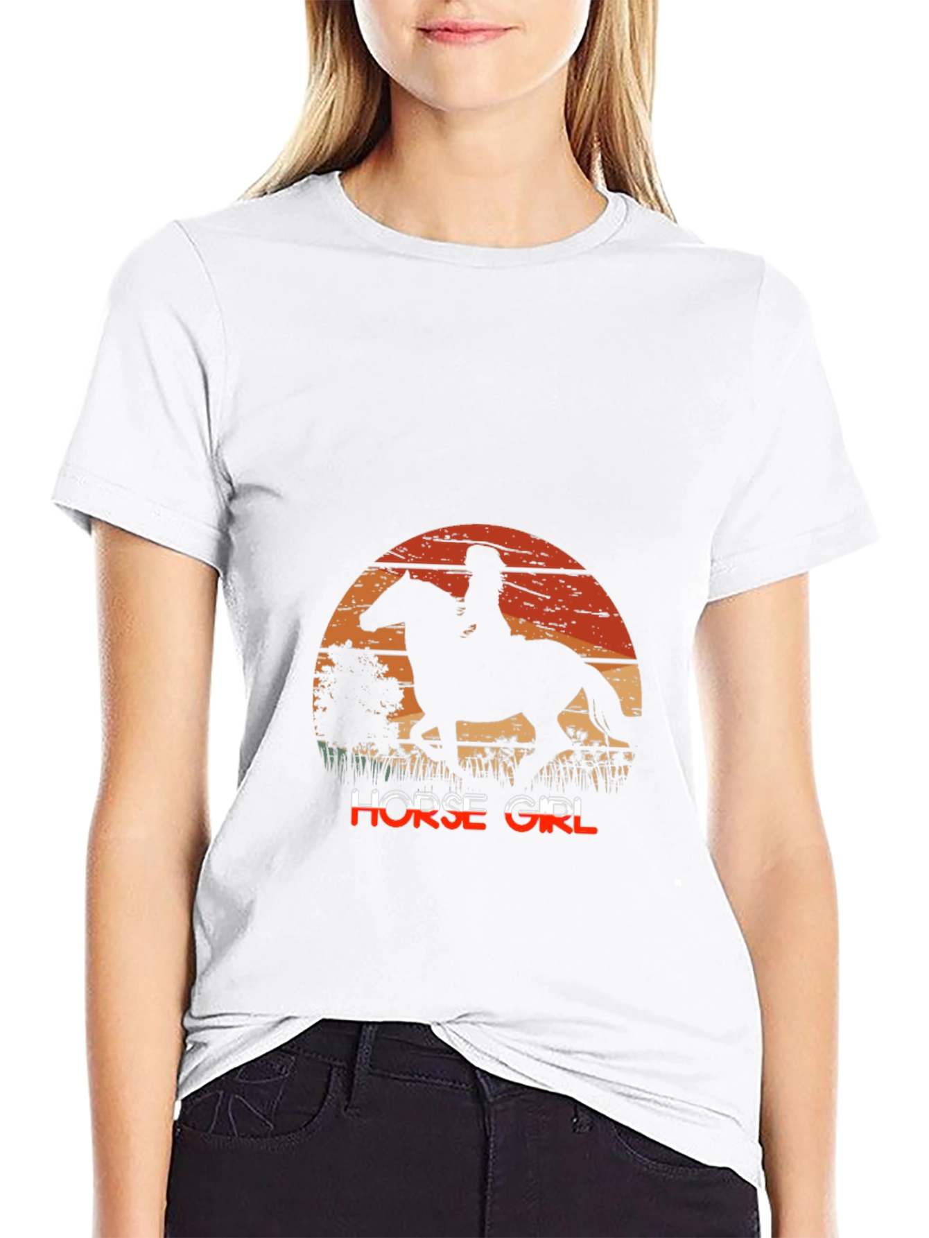 Horse Girl Sunset Graphic Tee