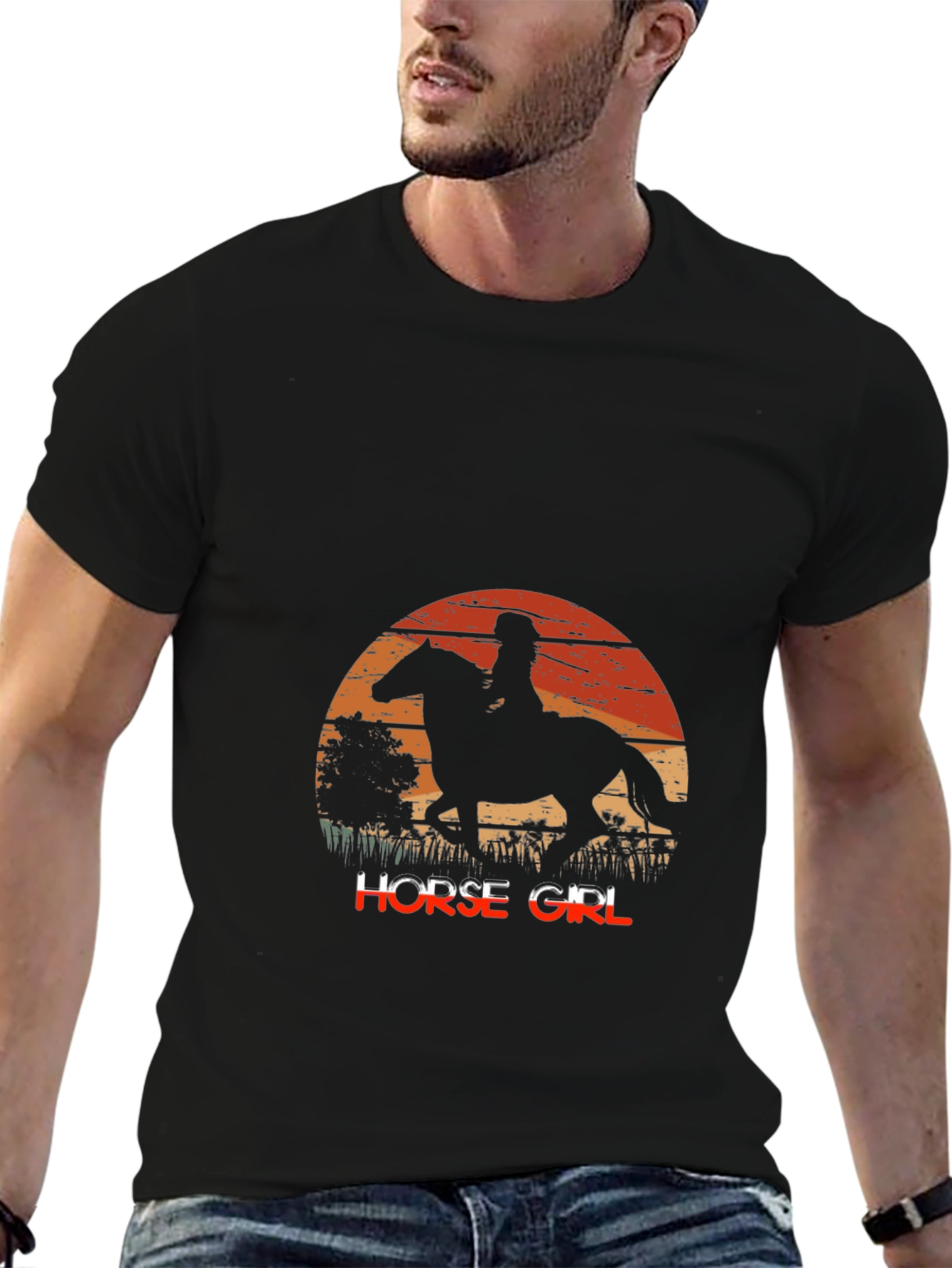 Horse Girl Sunset Graphic Tee