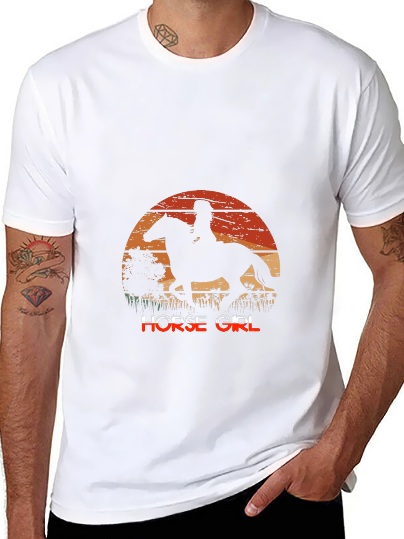 Horse Girl Sunset Graphic Tee