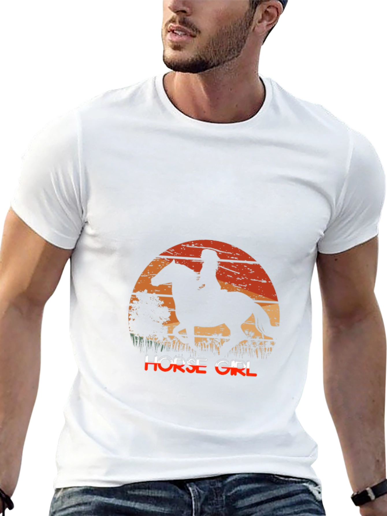 Horse Girl Sunset Graphic Tee