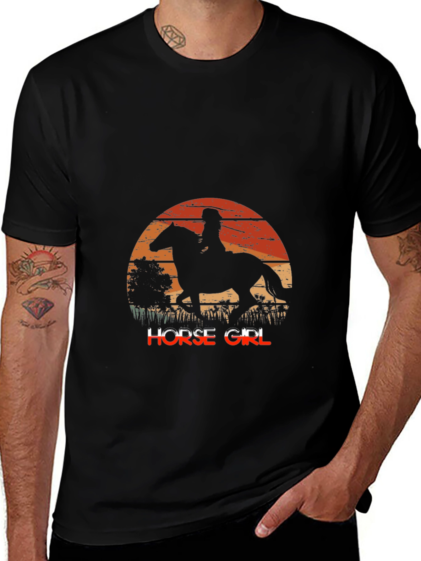 Horse Girl Sunset Graphic Tee