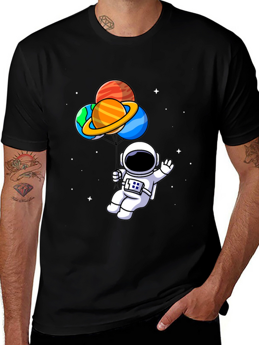 Astronaut Space Planets Graphic T-Shirt