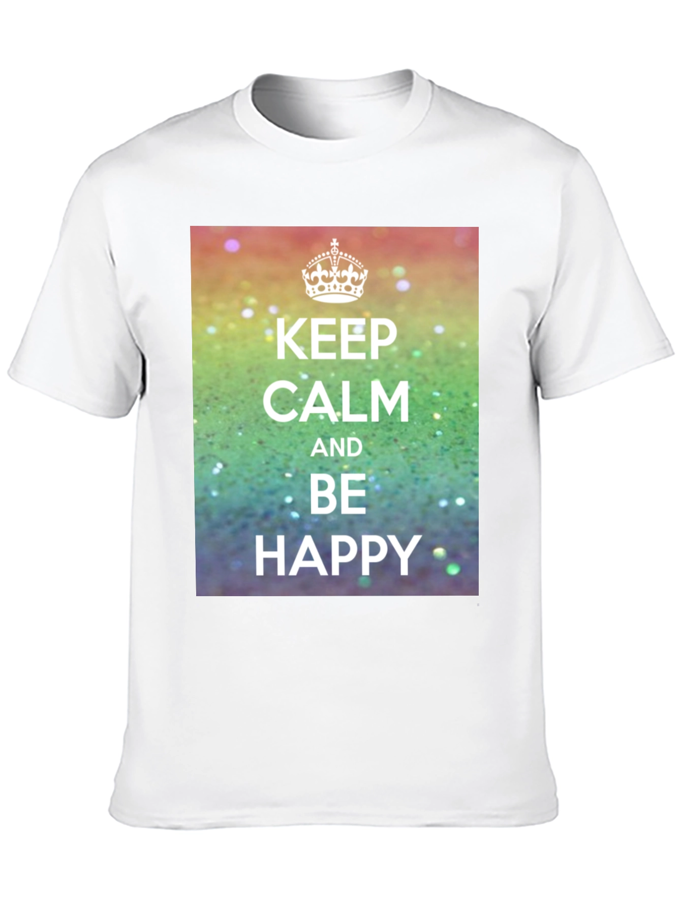 Keep Calm T-Shirt - Rainbow Sparkle Design