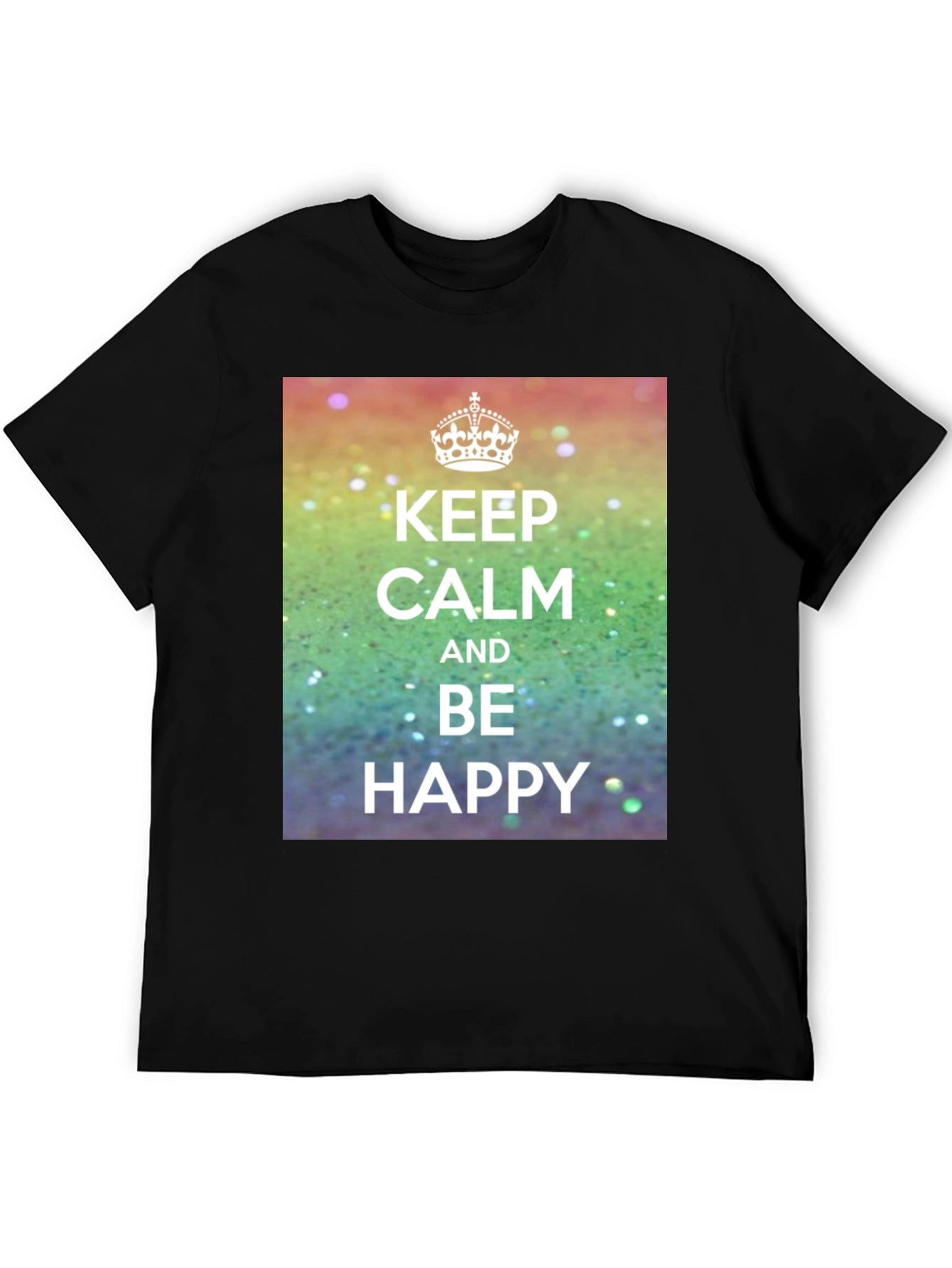 Keep Calm T-Shirt - Rainbow Sparkle Design