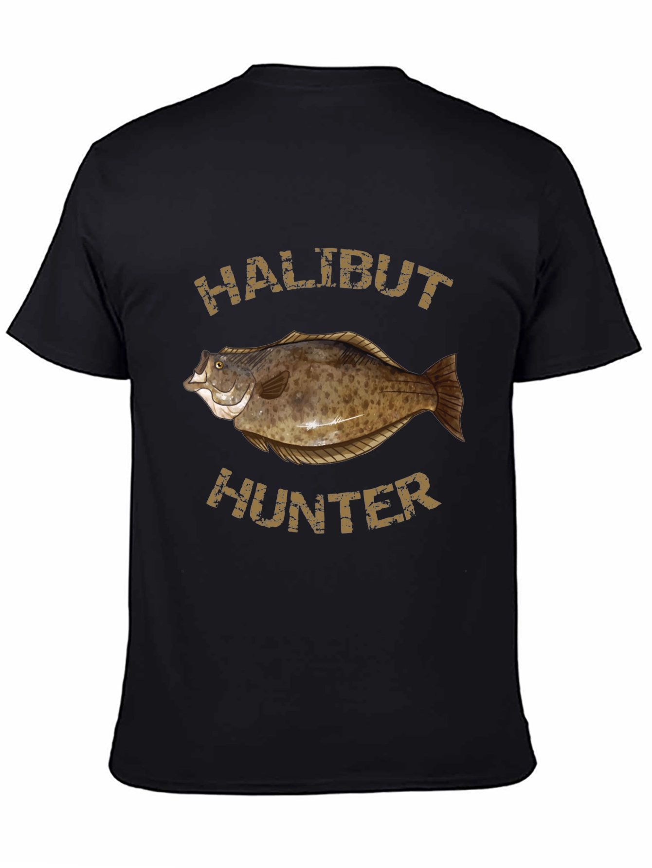 Halibut Hunter Black T-Shirt: Fishing Apparel
