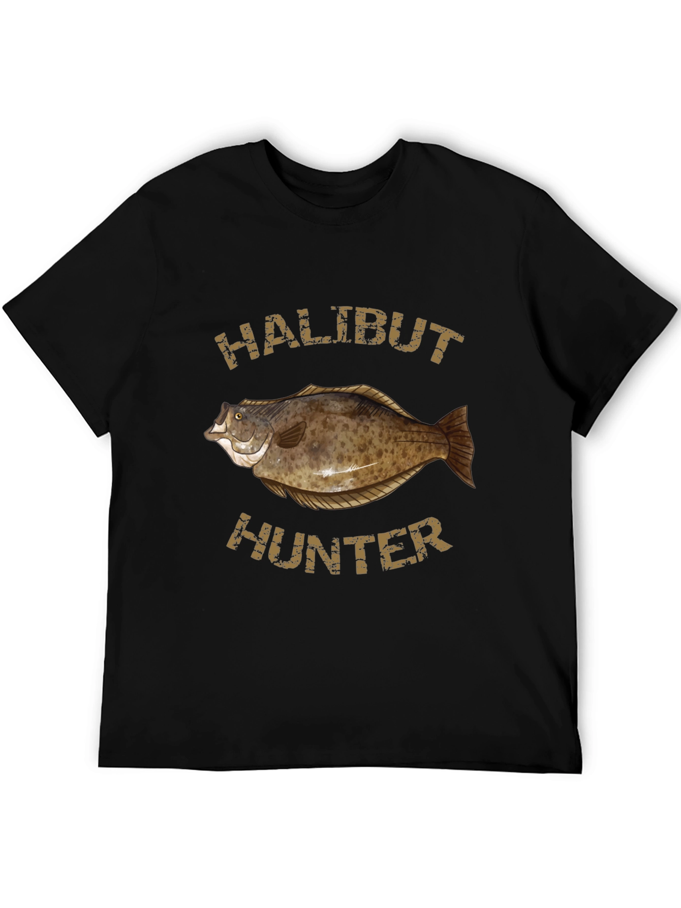 Halibut Hunter Black T-Shirt: Fishing Apparel