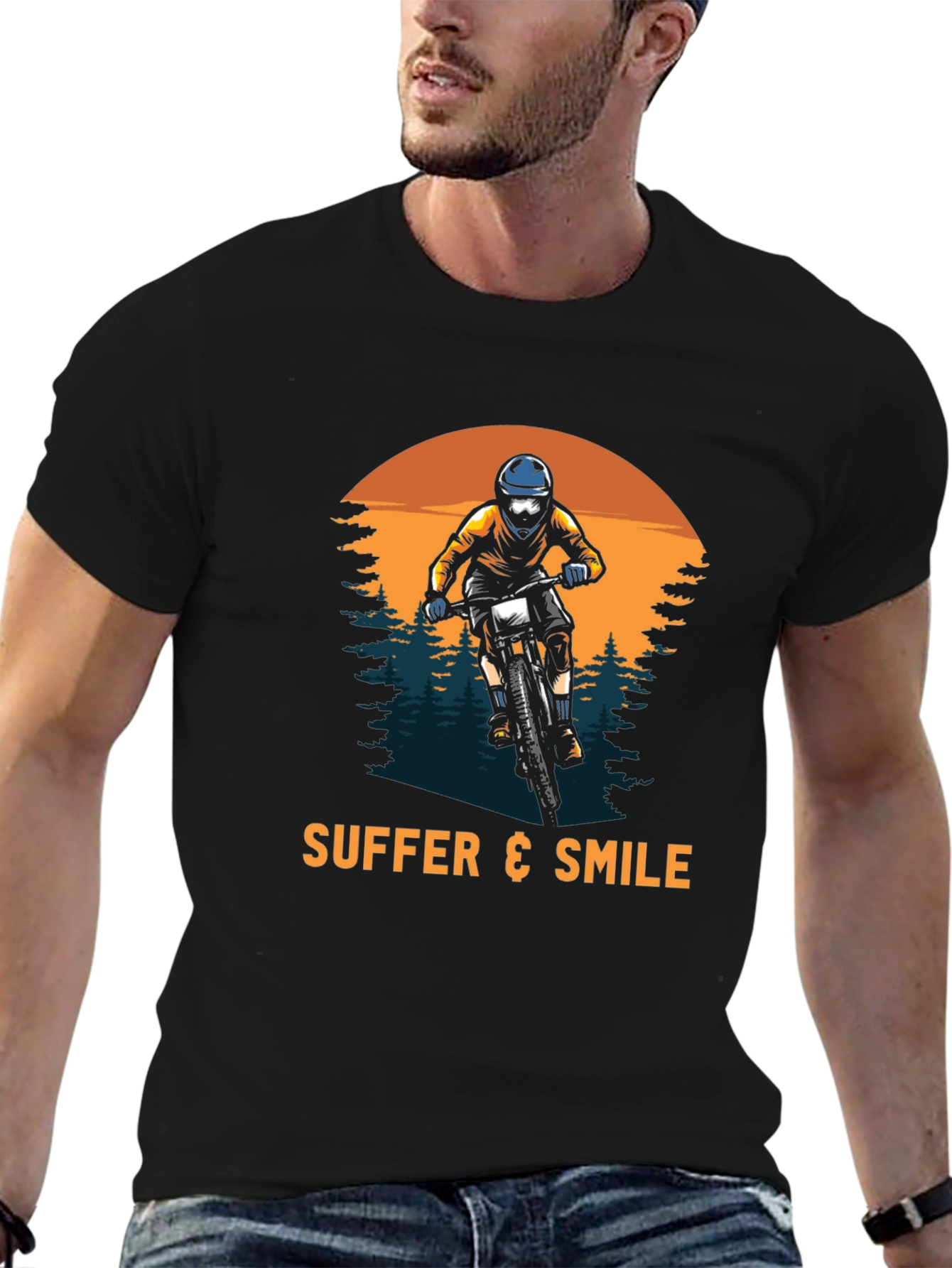Suffer & Smile Mountain Biker Graphic T-Shirt