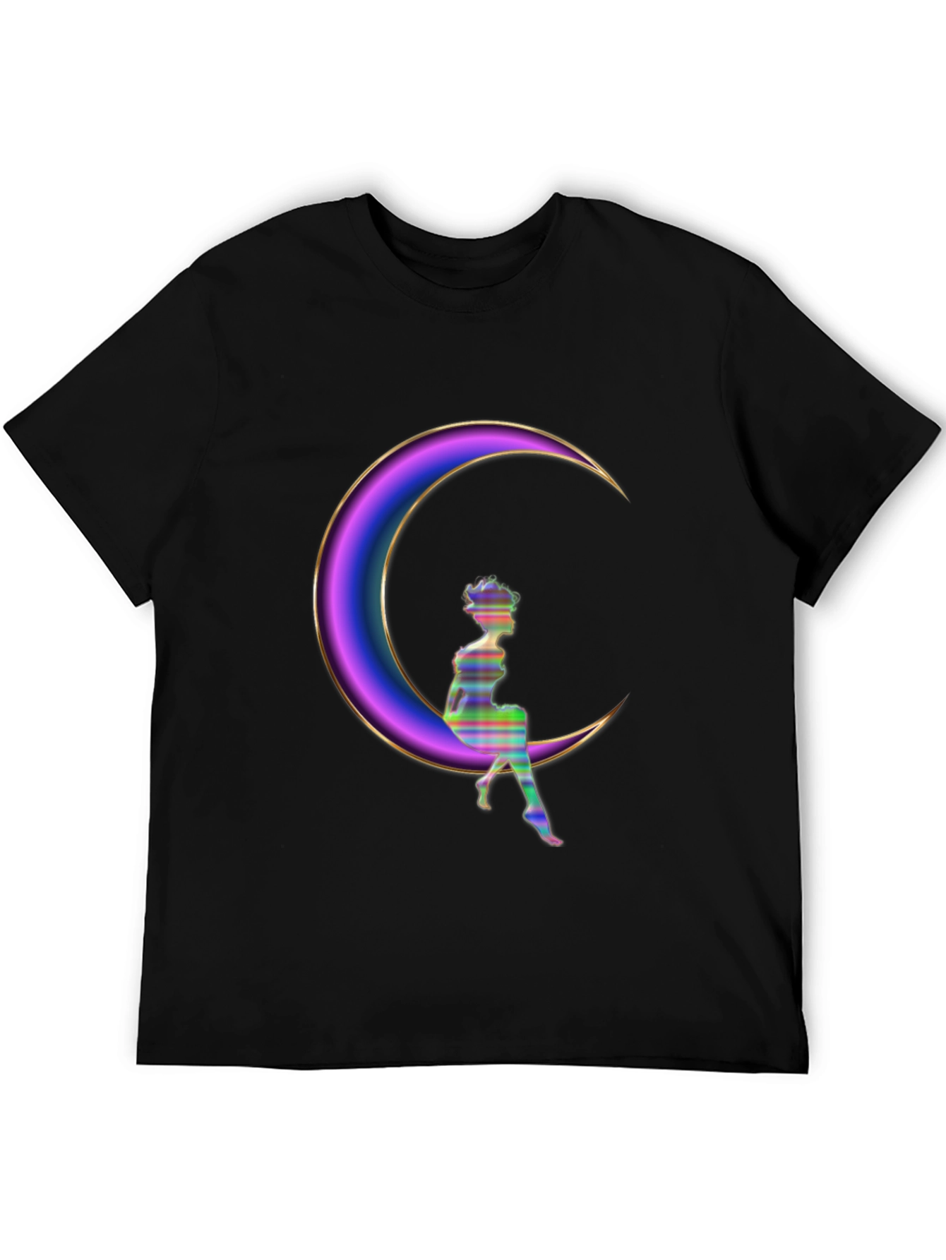 Crescent Moon Fairy Graphic T-Shirt - Stylish Casual Wear