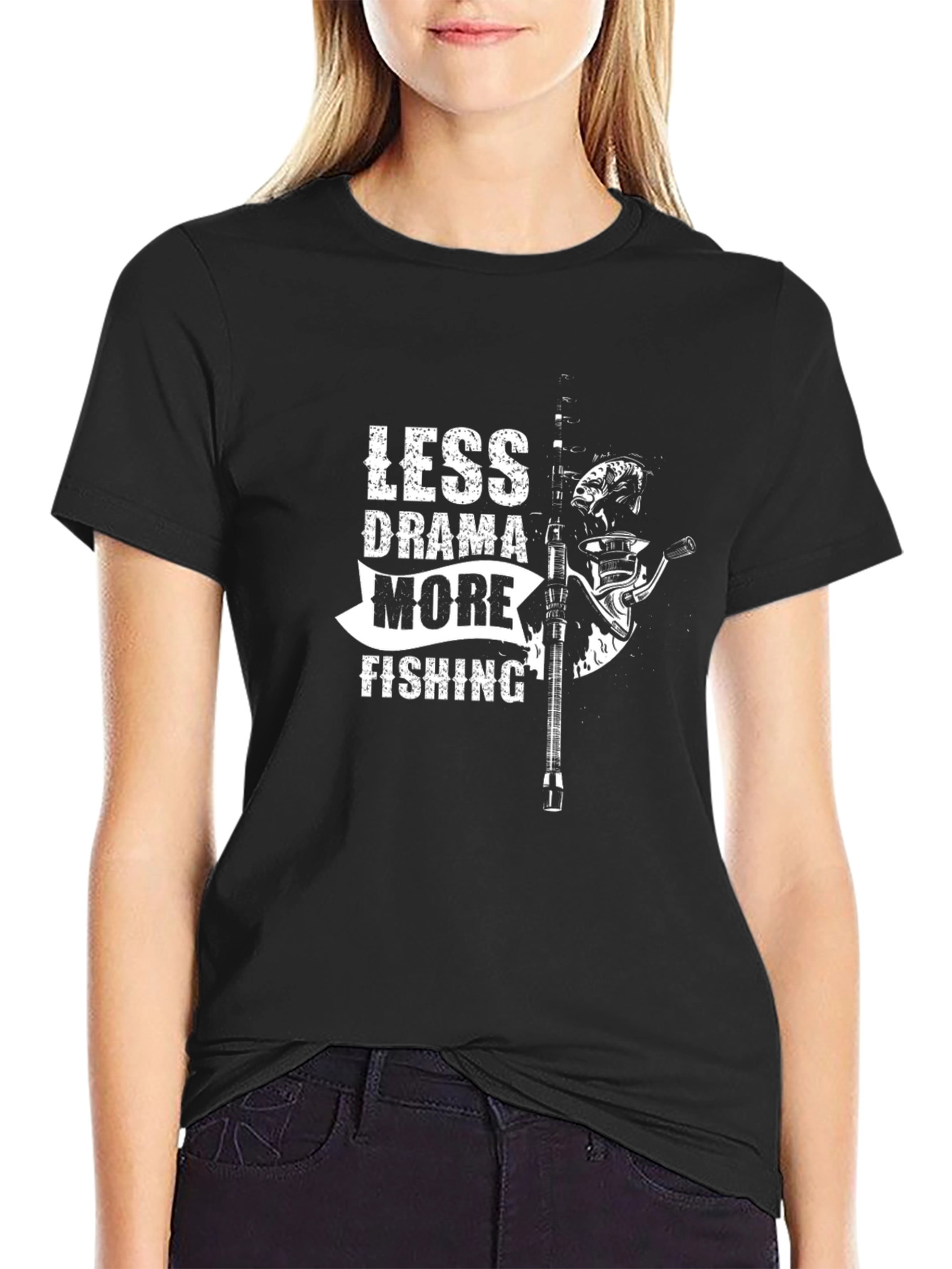 Less Drama More Fishing Graphic Tee