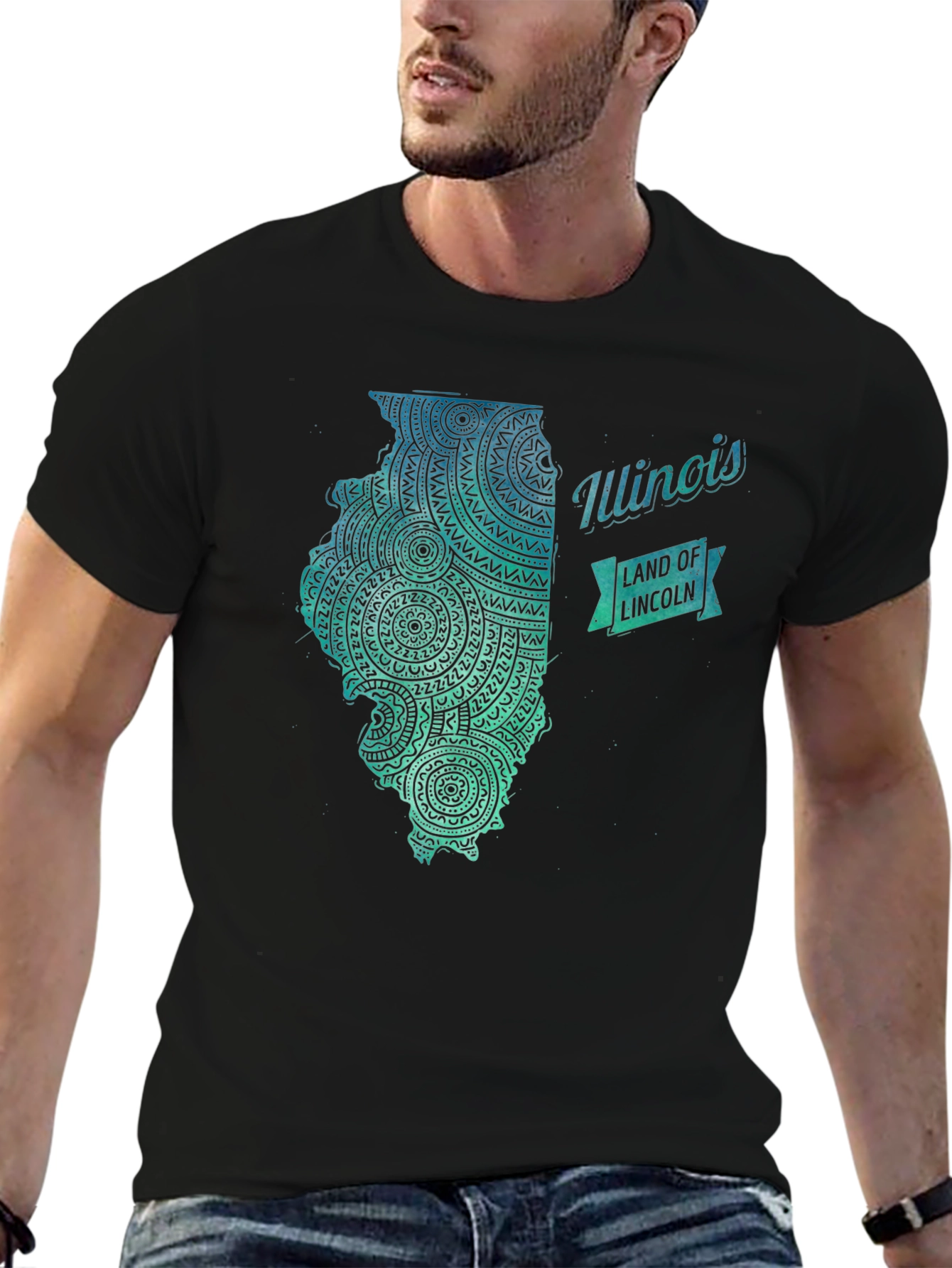 Illinois State Mandala Art T-Shirt