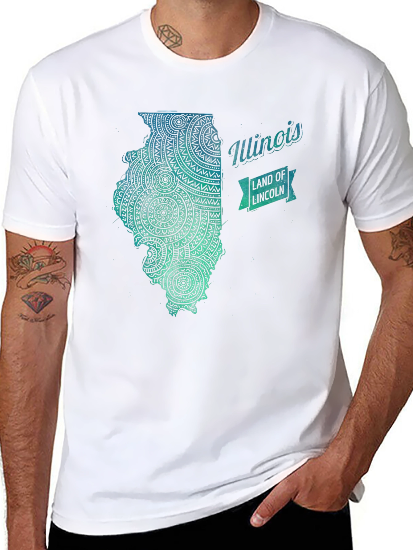 Illinois State Mandala Art T-Shirt