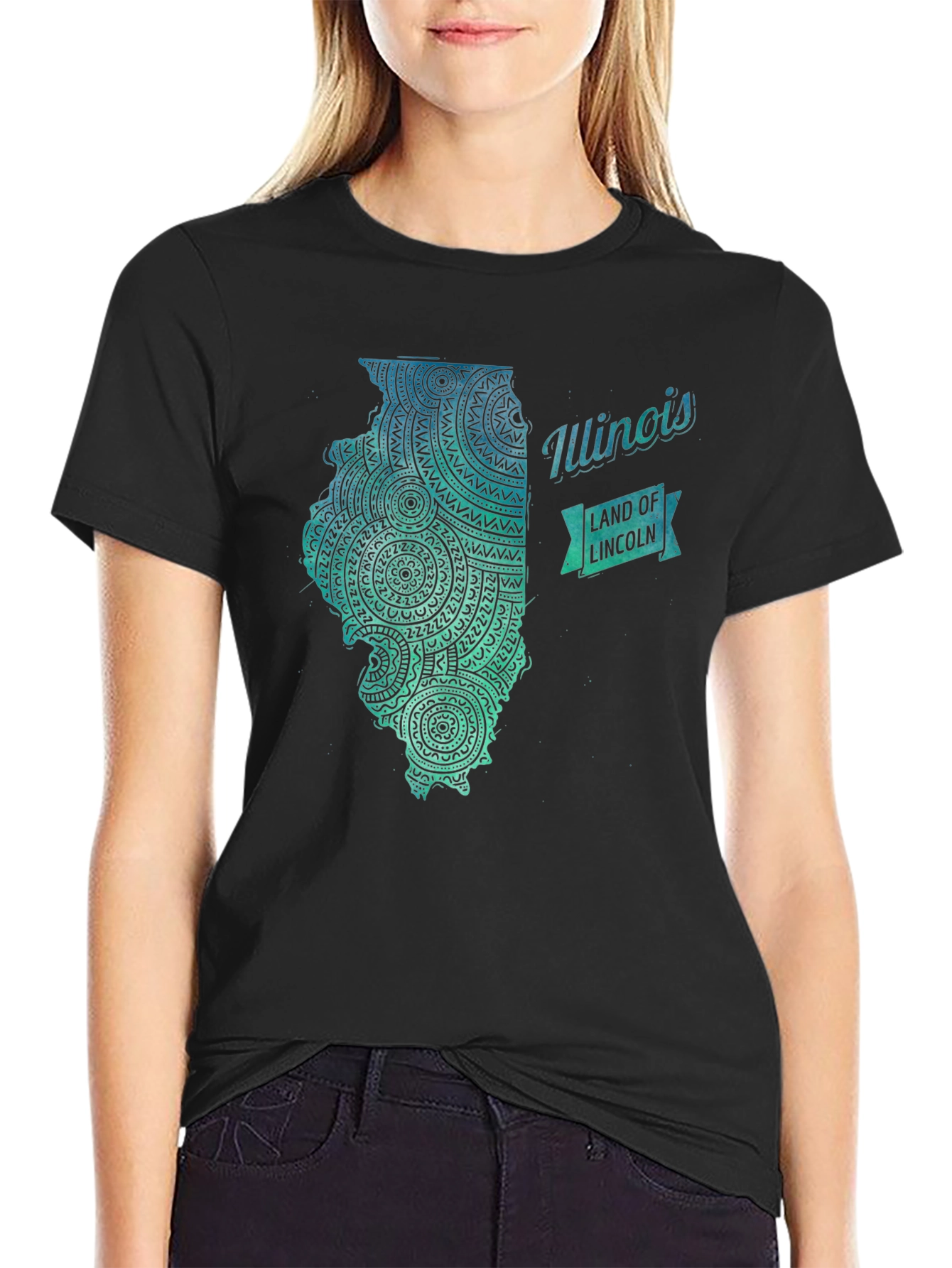 Illinois State Mandala Art T-Shirt