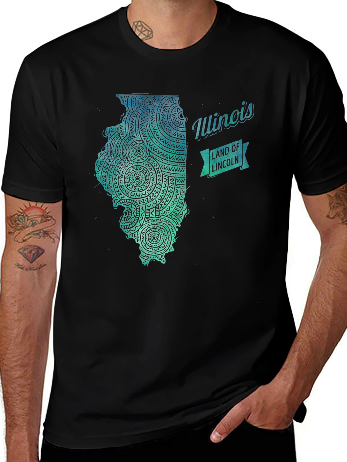 Illinois State Mandala Art T-Shirt