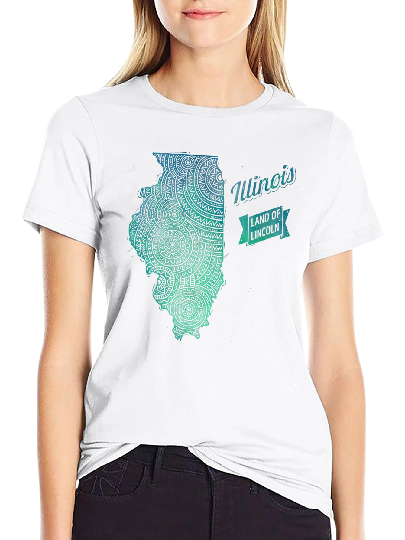 Illinois State Mandala Art T-Shirt