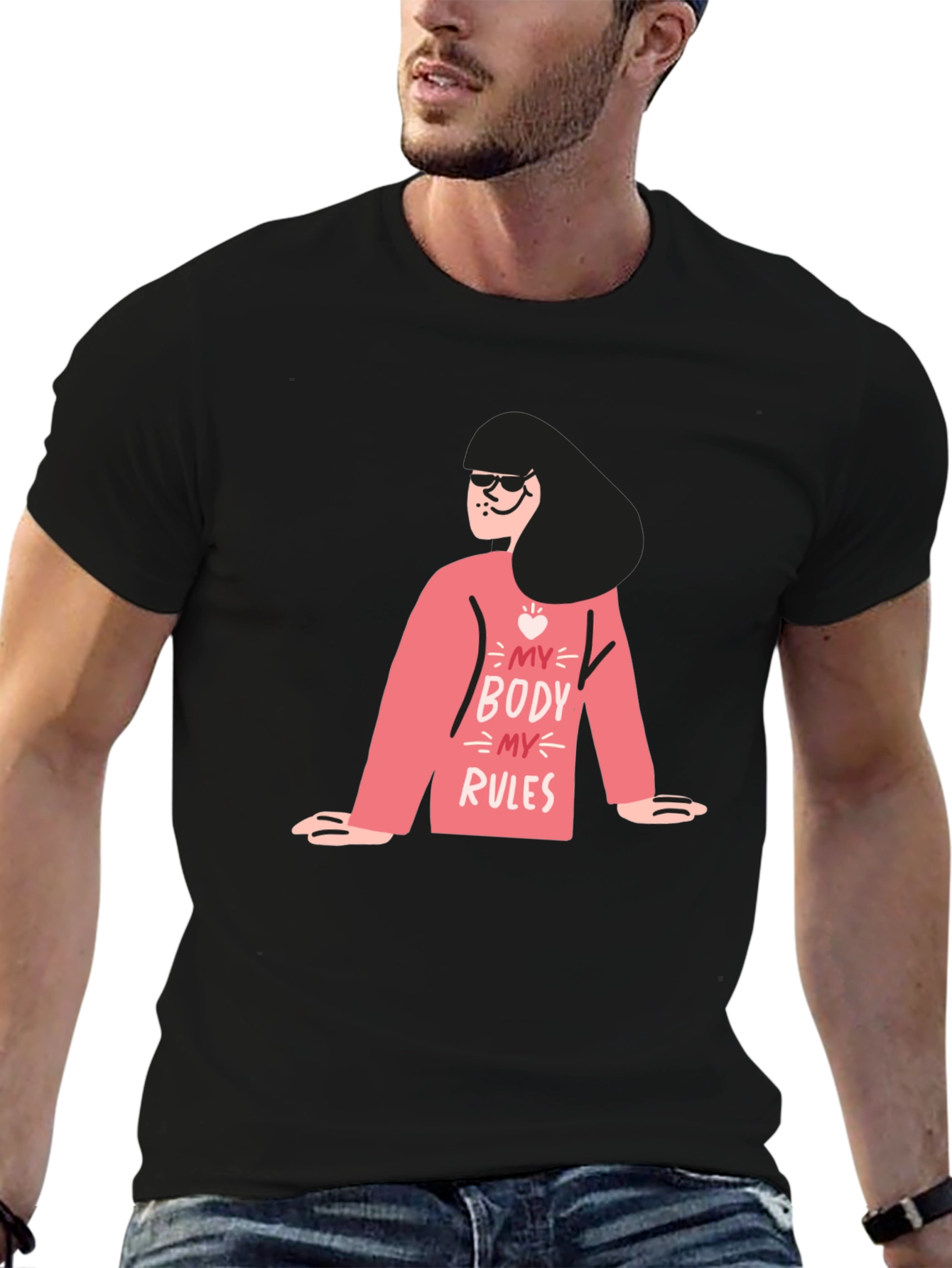 My Body My Rules Graphic Tee - Black
