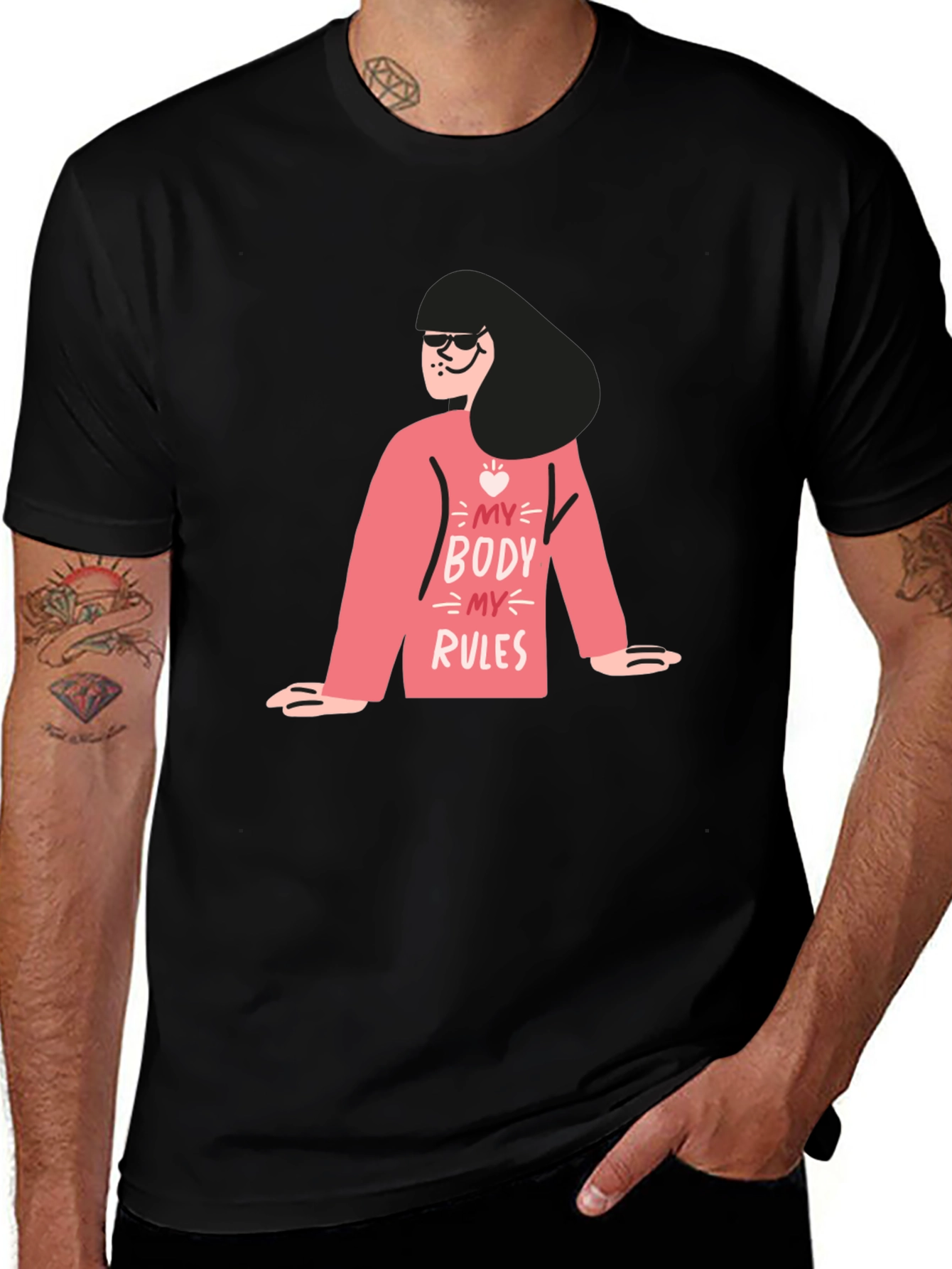 My Body My Rules Graphic Tee - Black