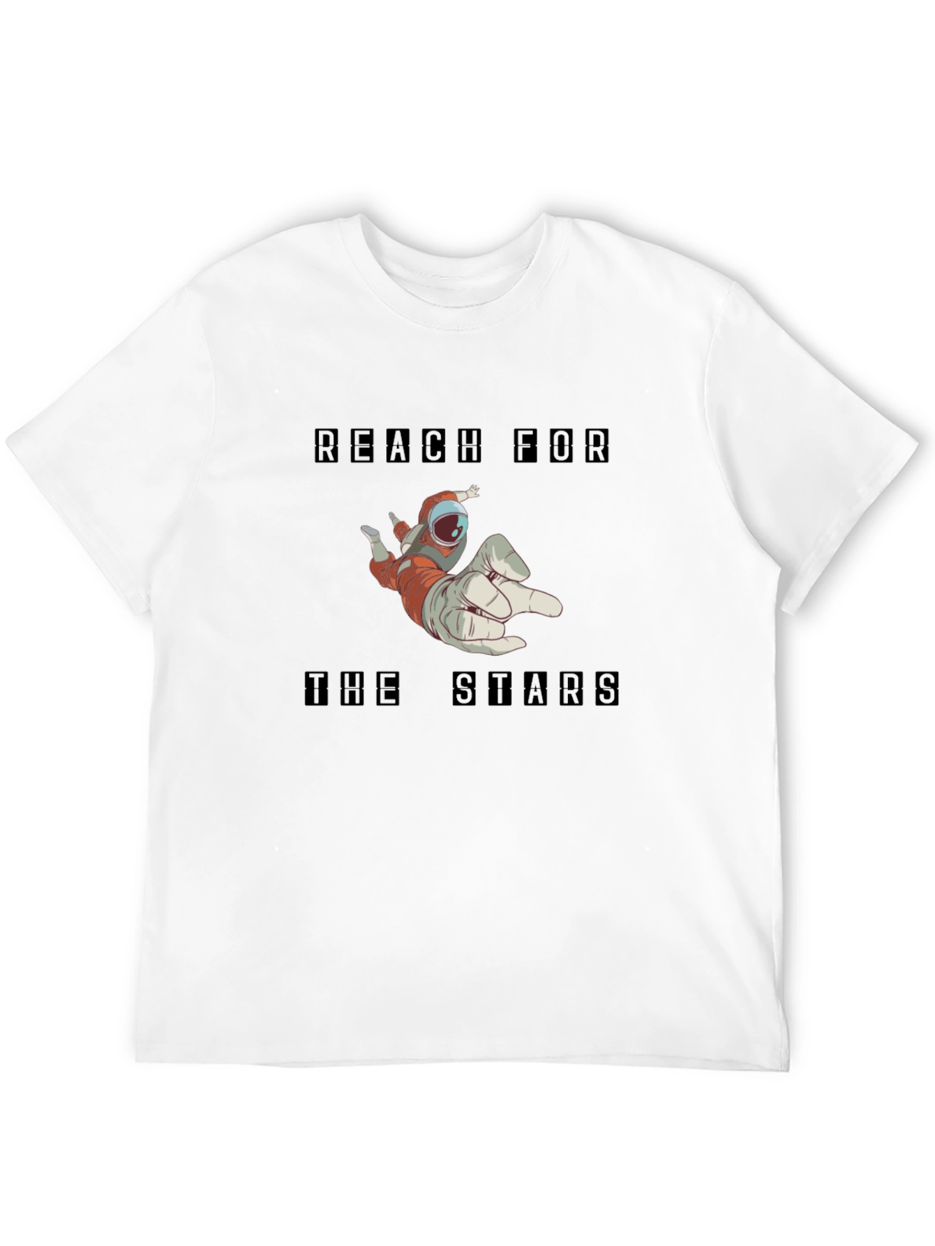 Reach for the Stars Astronaut Graphic Black T-Shirt