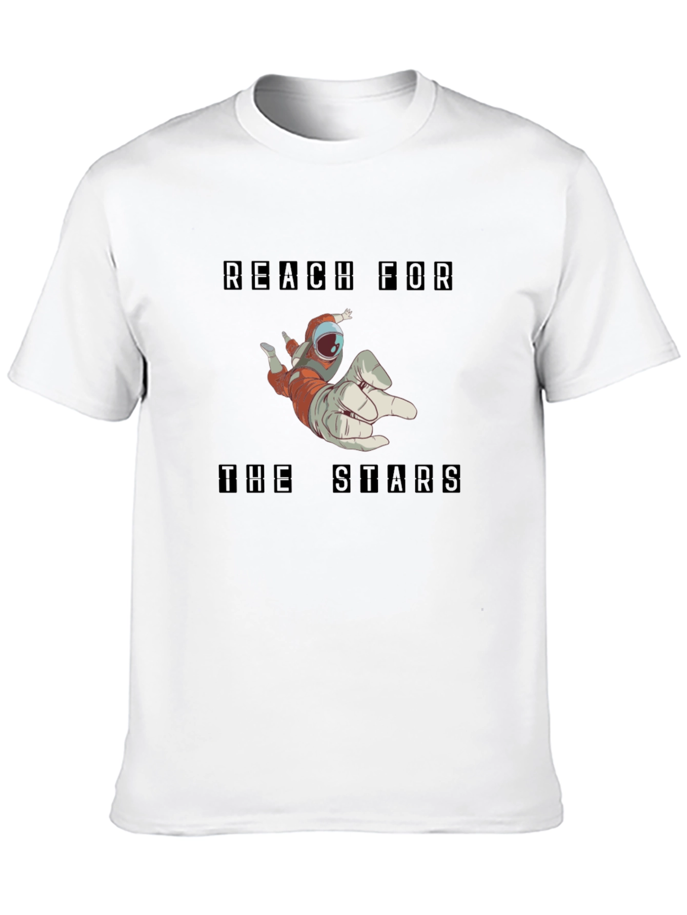 Reach for the Stars Astronaut Graphic Black T-Shirt
