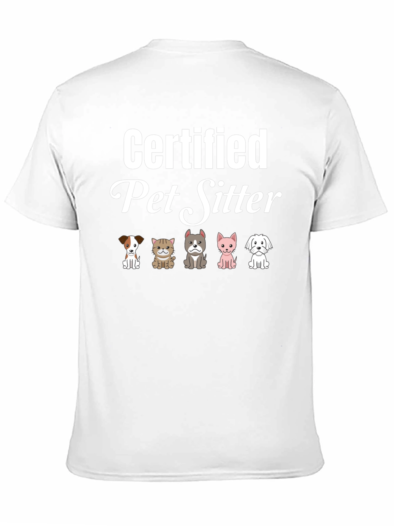 Certified Pet Sitter T-Shirt Cute Dogs & Cats
