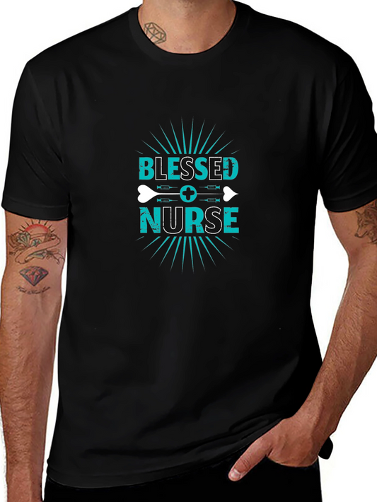 Blessed Nurse Graphic Tee - Black