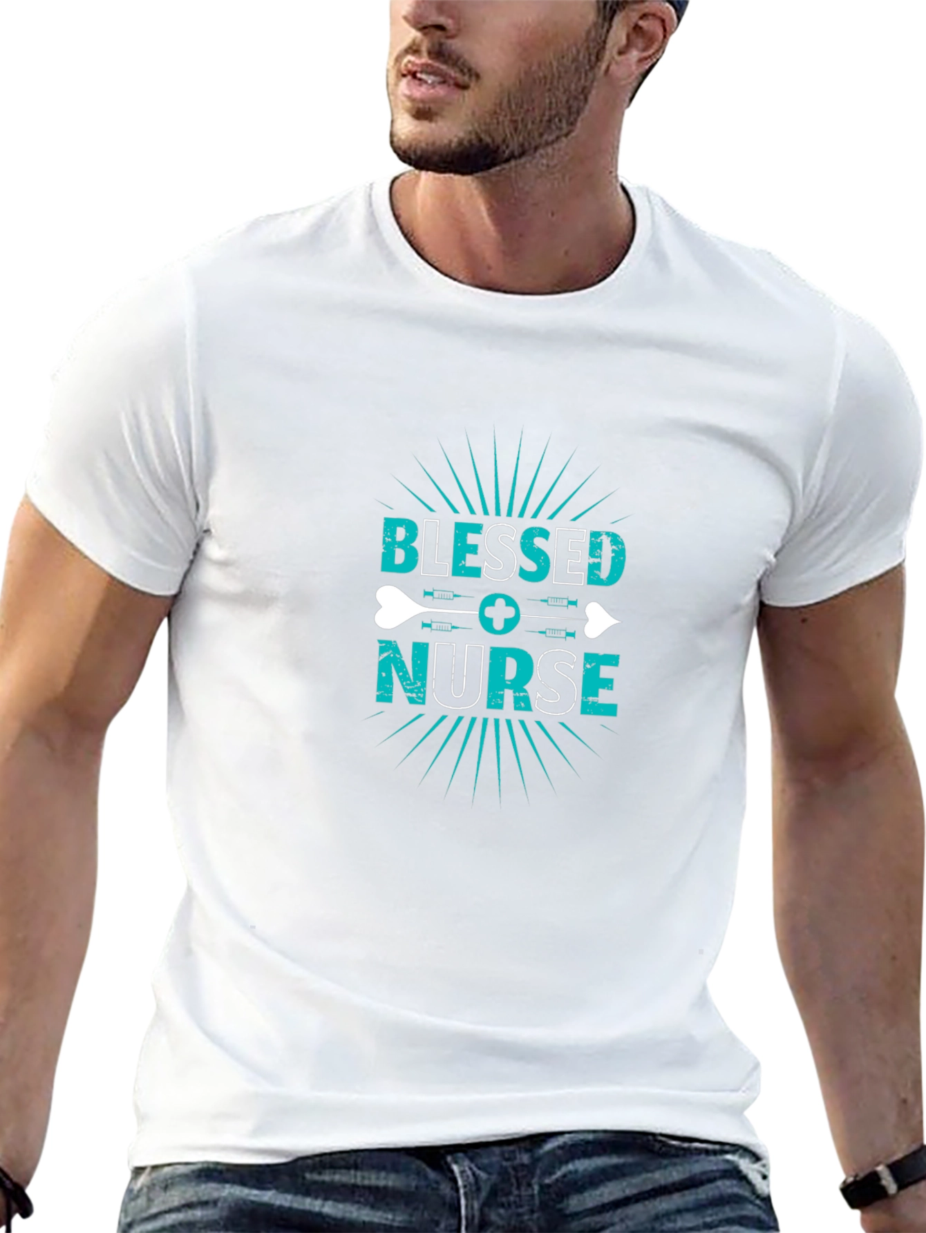 Blessed Nurse Graphic Tee - Black