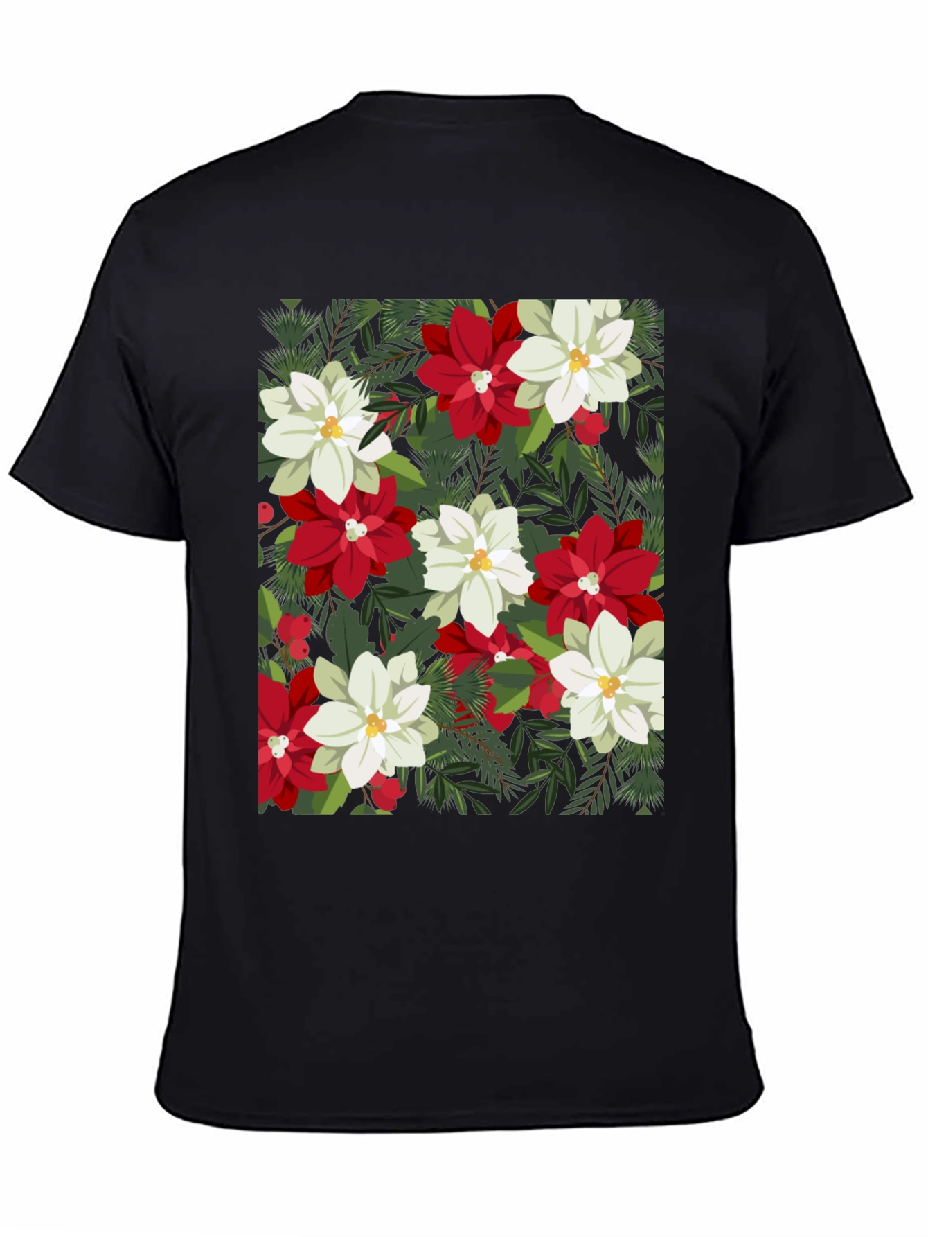 Floral Poinsettia Print T-Shirt