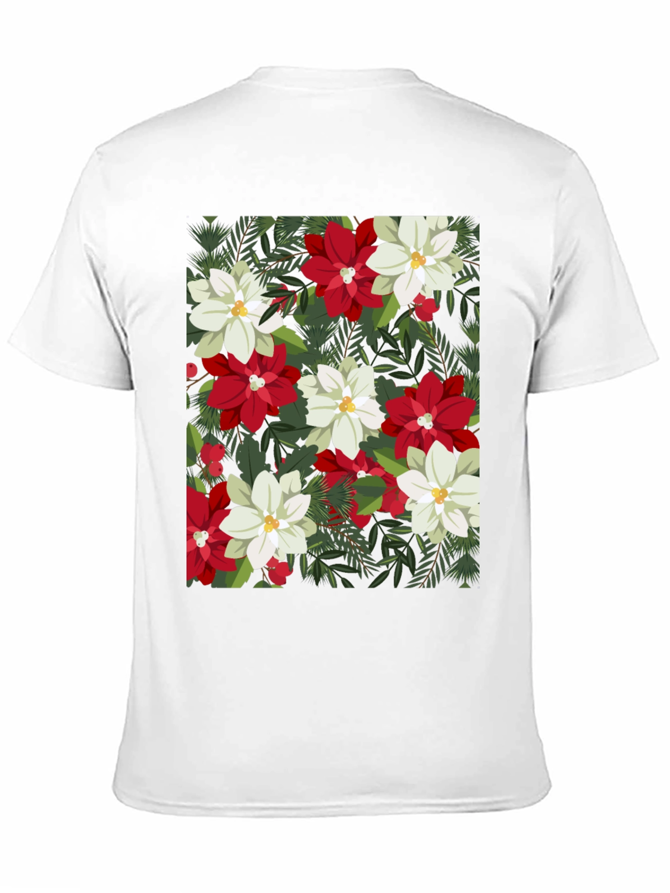 Floral Poinsettia Print T-Shirt