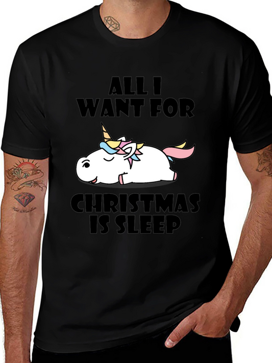 Unicorn Christmas Sleep T-Shirt - Funny Holiday Tee