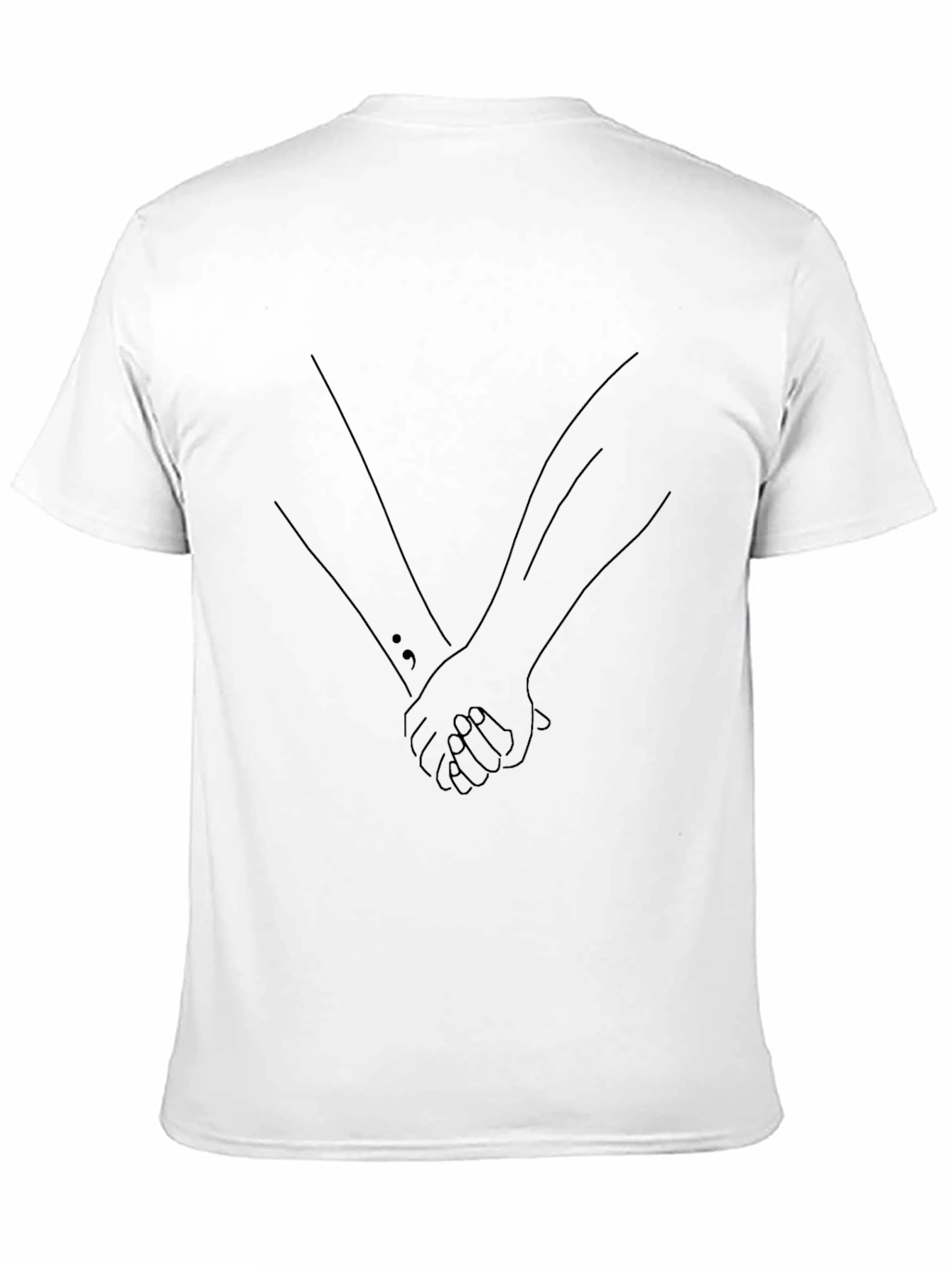 Minimalist Holding Hands Graphic Tee - Black