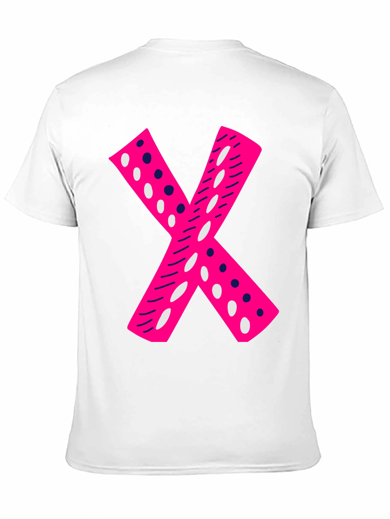Pink X Graphic Tee - Casual Black T-Shirt
