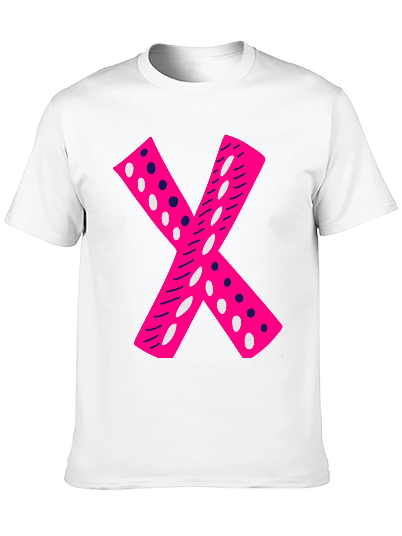 Pink X Graphic Tee - Casual Black T-Shirt