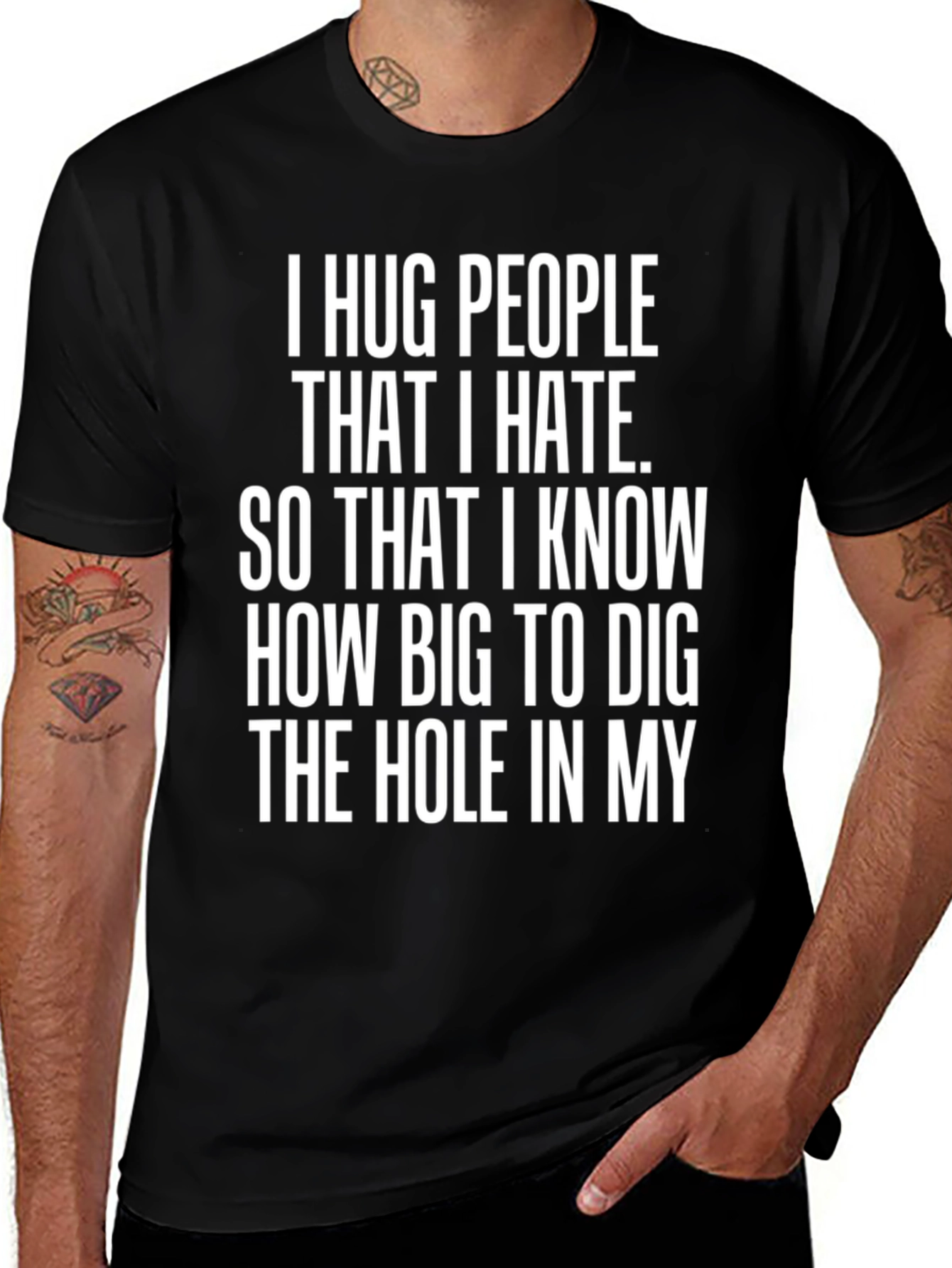 I Hug People Funny Black T-Shirt