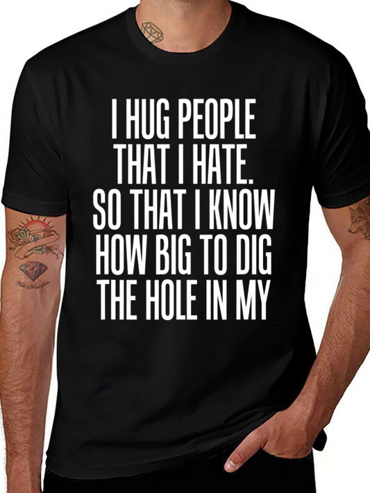 I Hug People Funny Black T-Shirt