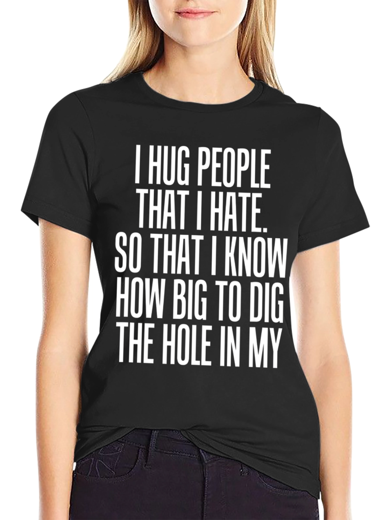 I Hug People Funny Black T-Shirt