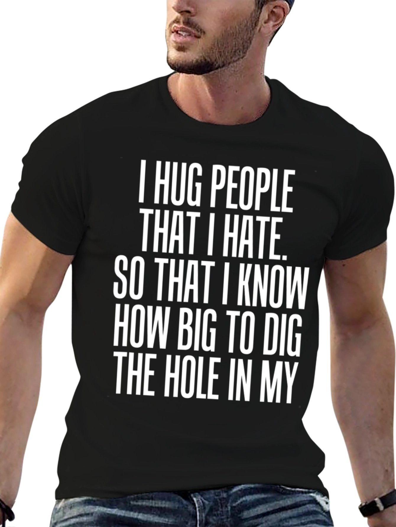 I Hug People Funny Black T-Shirt