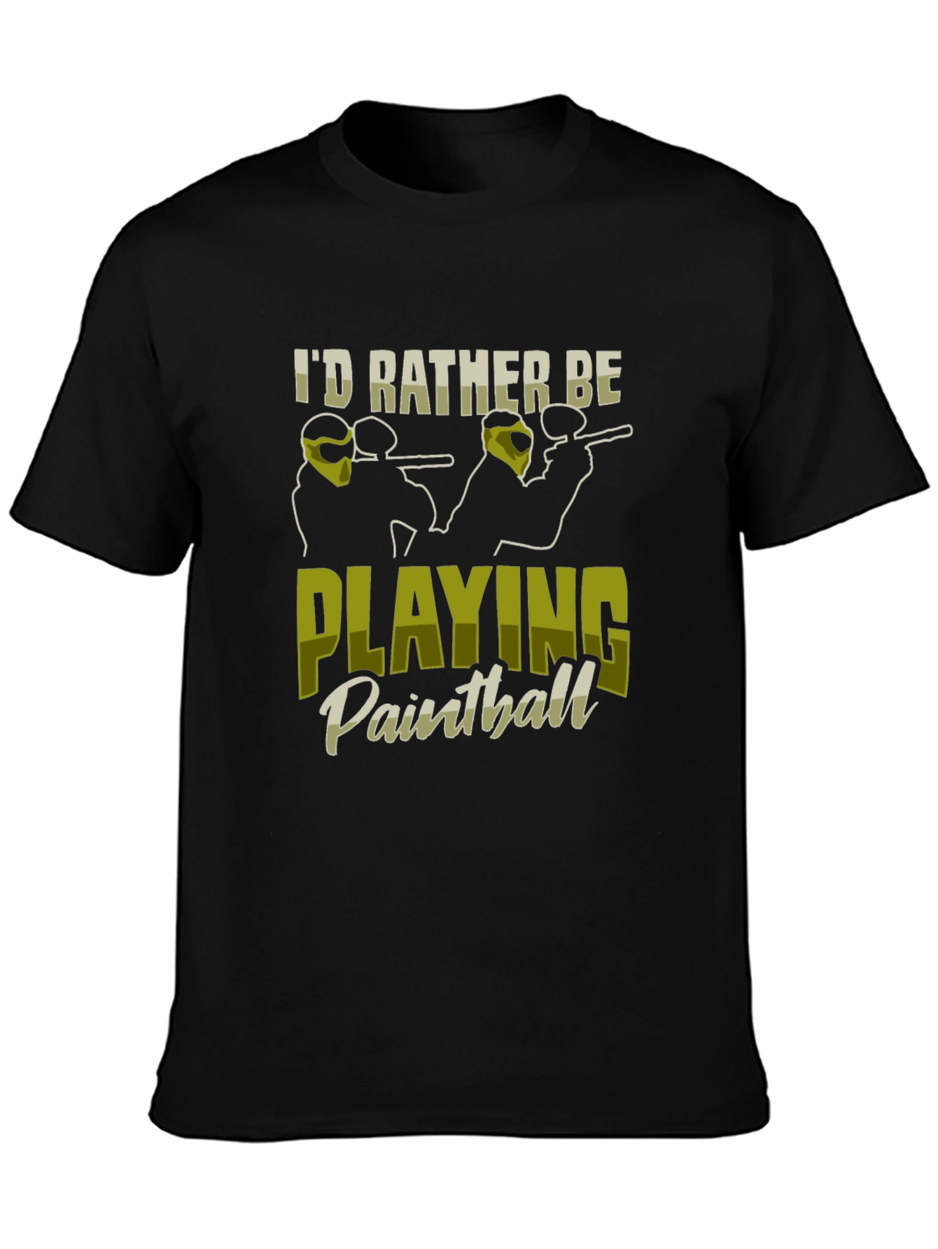Id Rather Be Playing Paintball Black T-Shirt