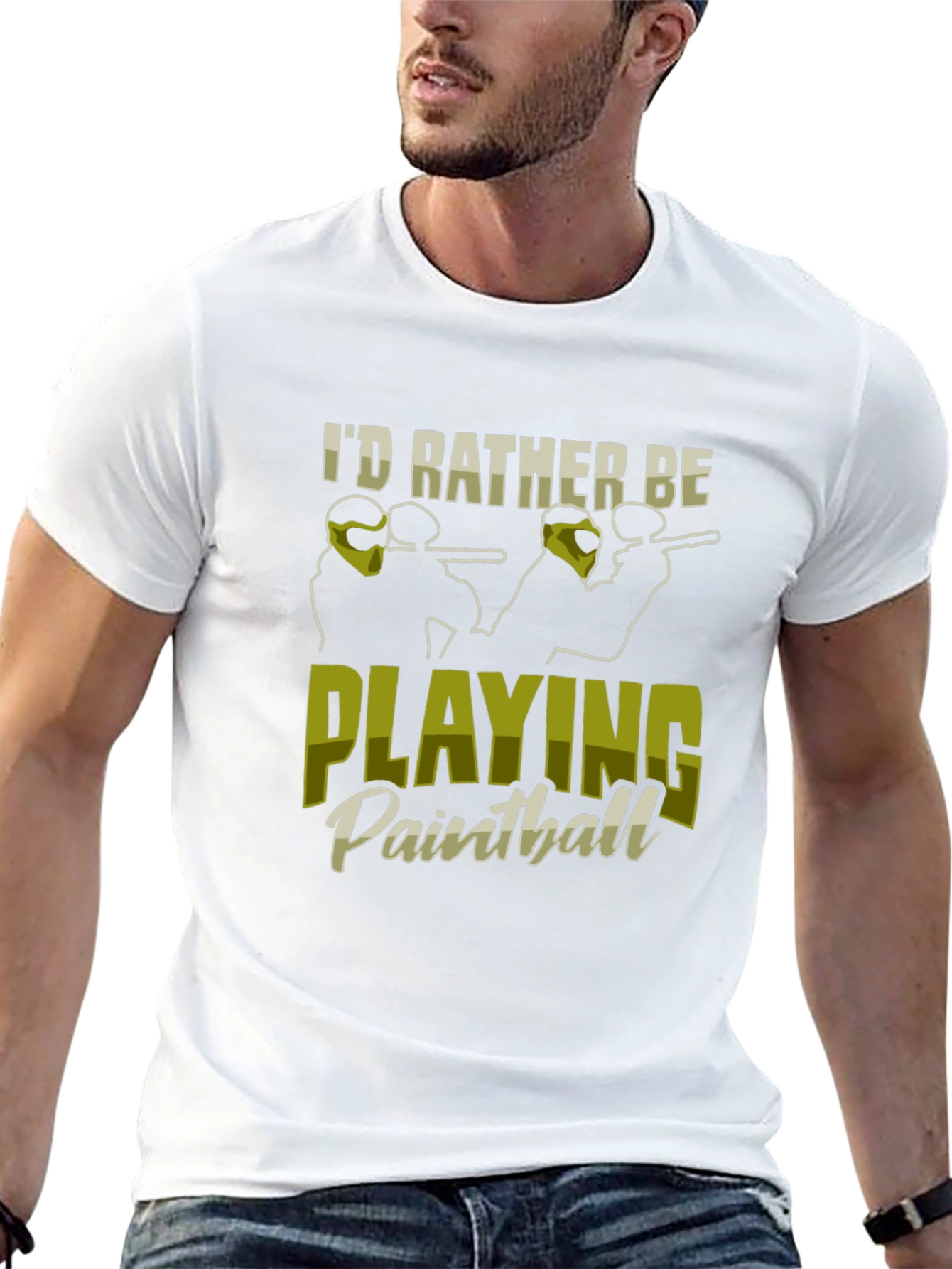 Id Rather Be Playing Paintball Black T-Shirt