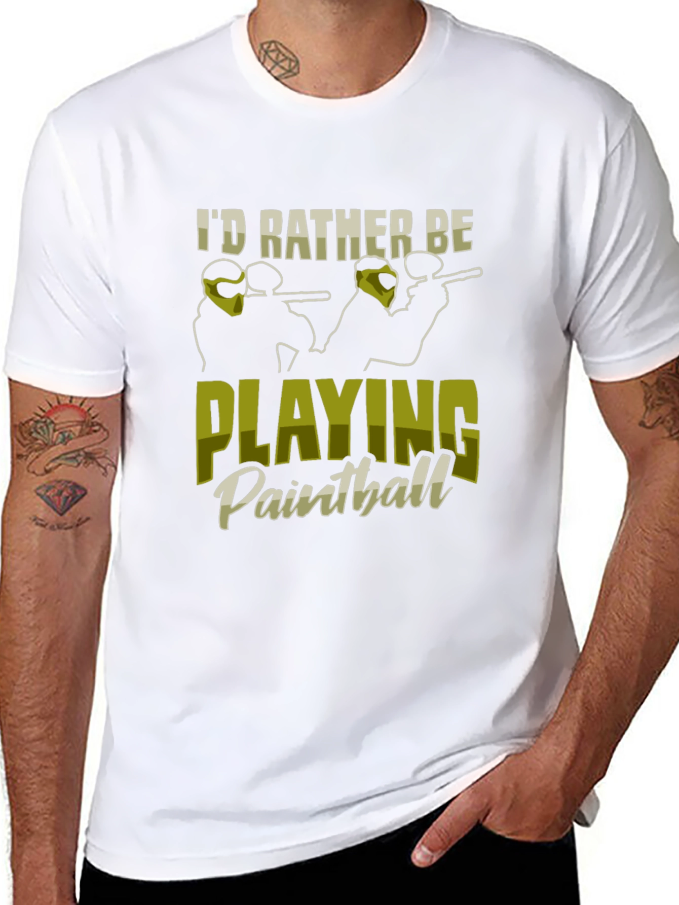 Id Rather Be Playing Paintball Black T-Shirt
