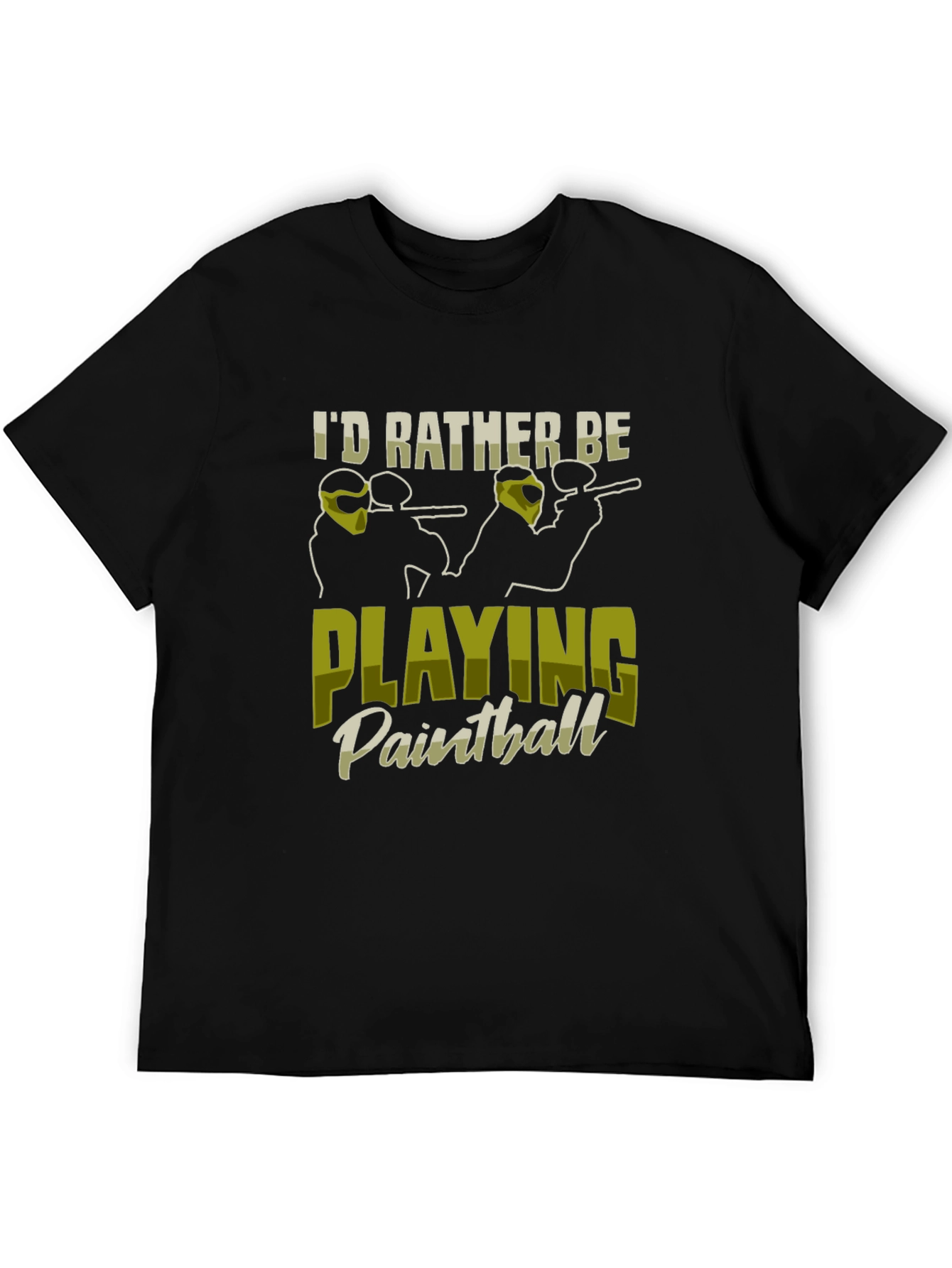 Id Rather Be Playing Paintball Black T-Shirt