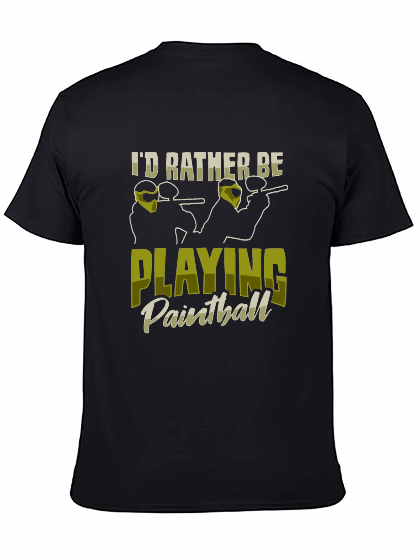 Id Rather Be Playing Paintball Black T-Shirt