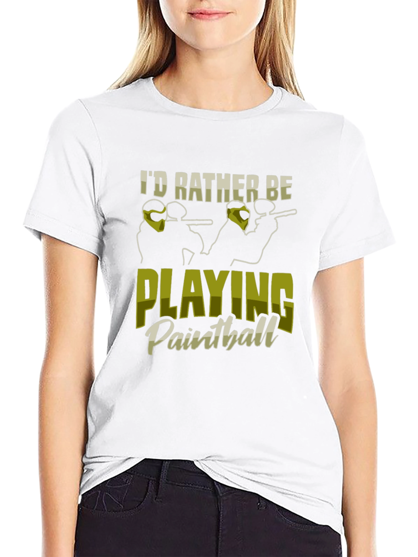 Id Rather Be Playing Paintball Black T-Shirt