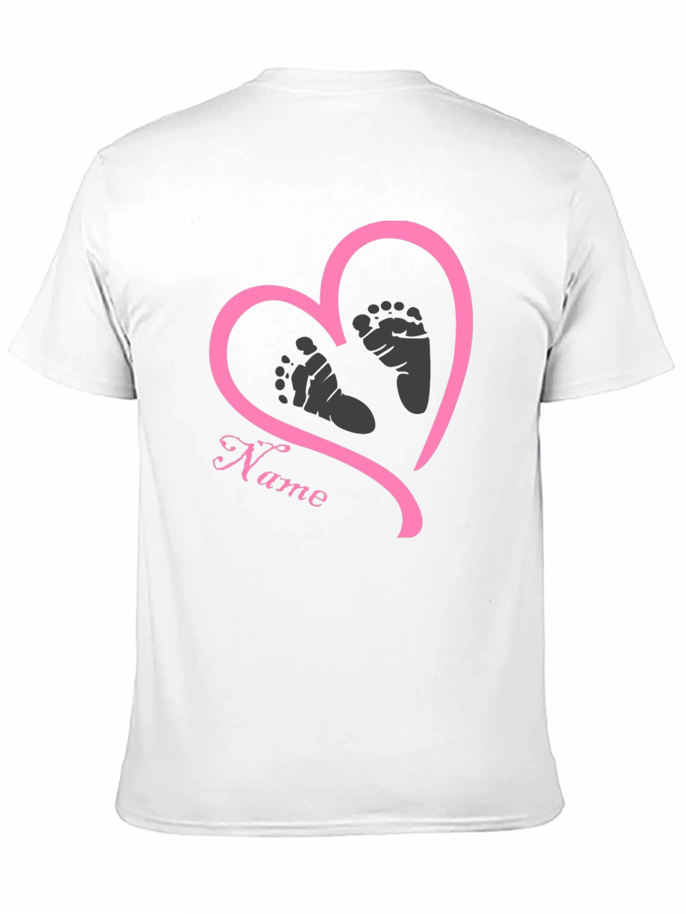 Baby Feet Heart T-Shirt - Personalized Name Tee