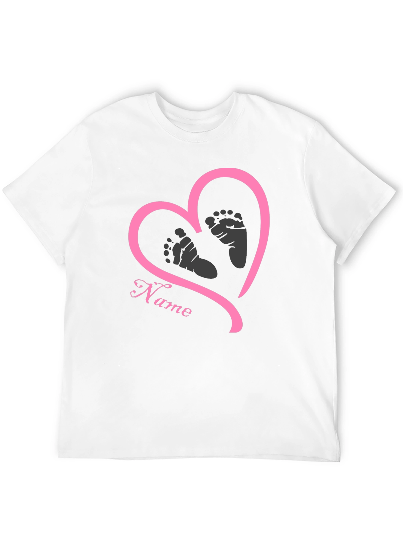 Baby Feet Heart T-Shirt - Personalized Name Tee