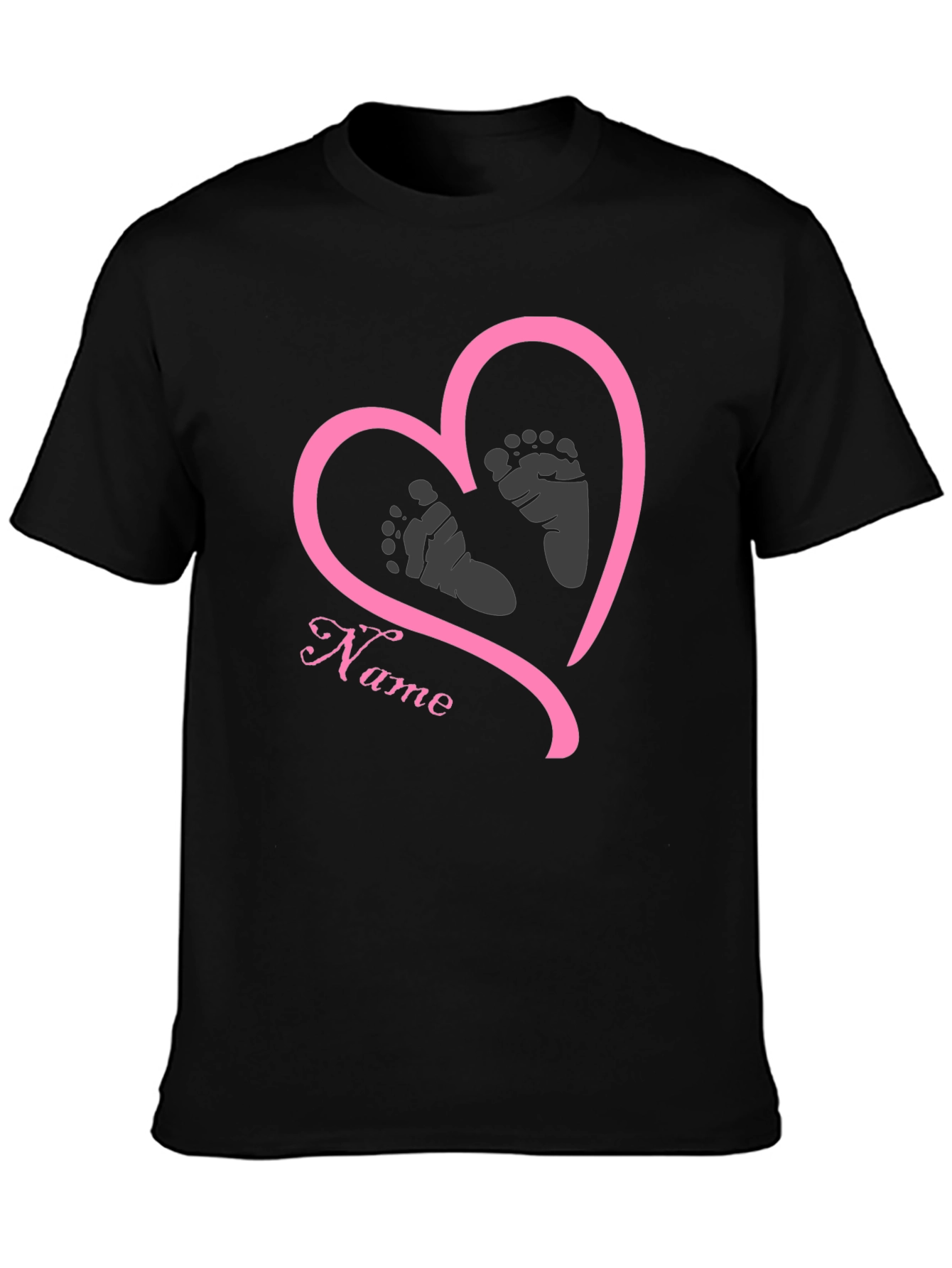 Baby Feet Heart T-Shirt - Personalized Name Tee