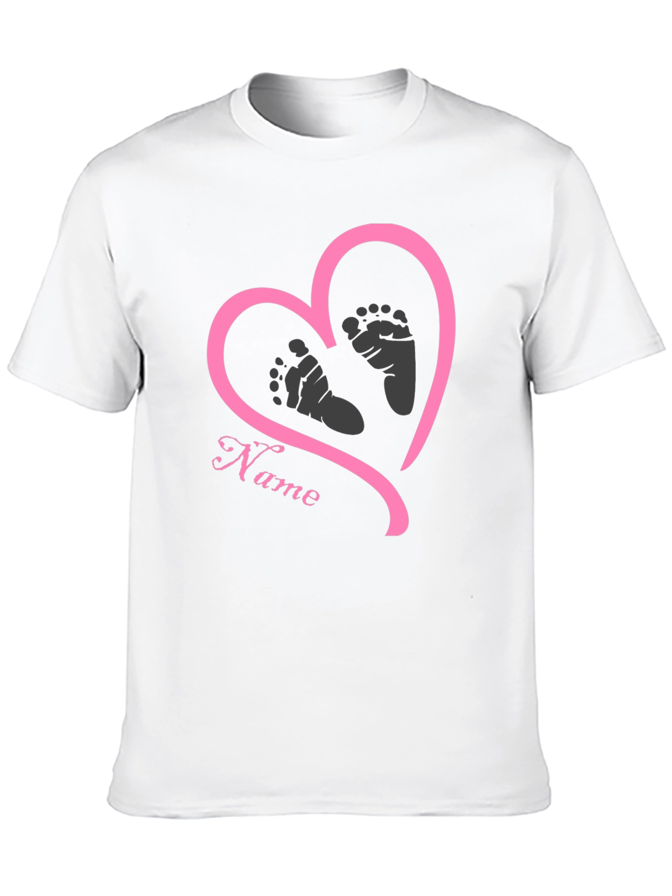 Baby Feet Heart T-Shirt - Personalized Name Tee