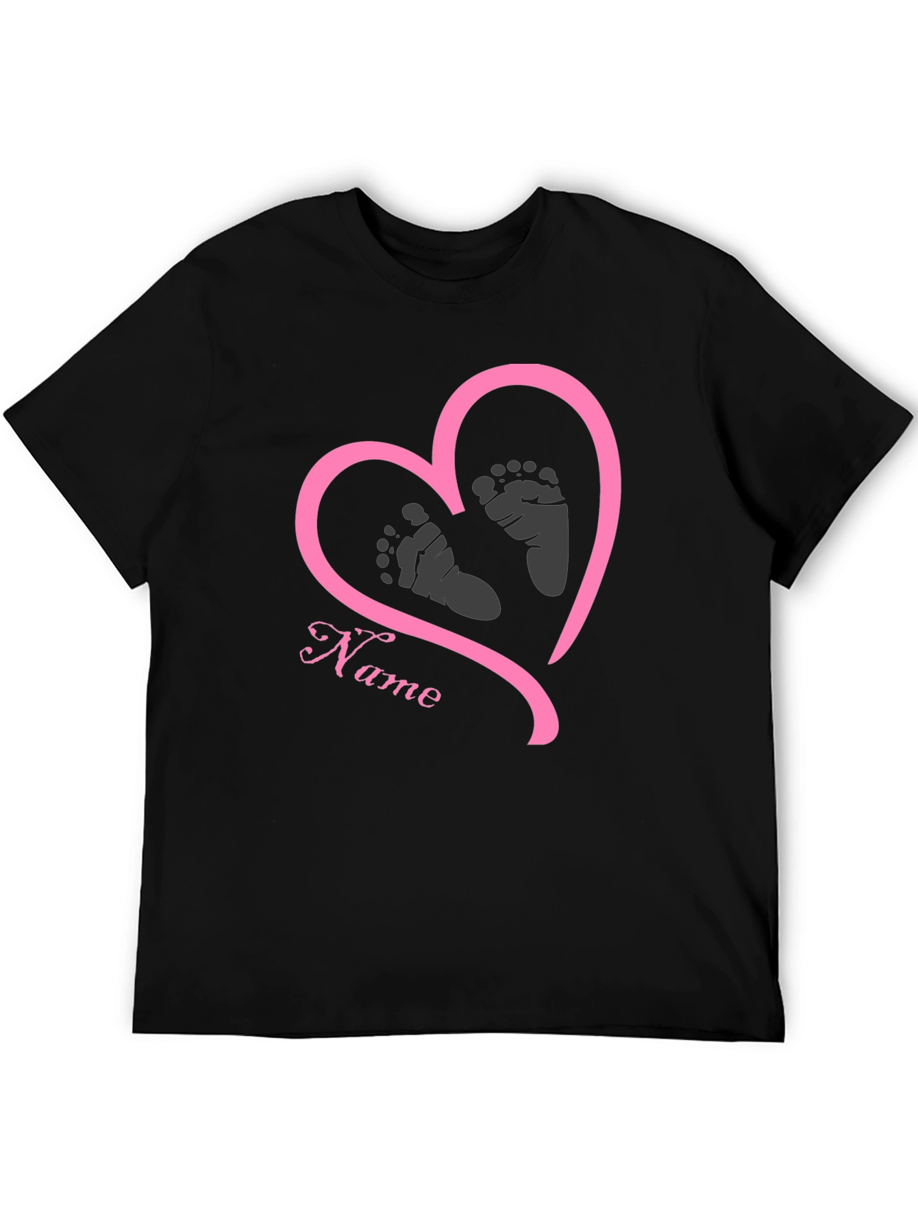 Baby Feet Heart T-Shirt - Personalized Name Tee