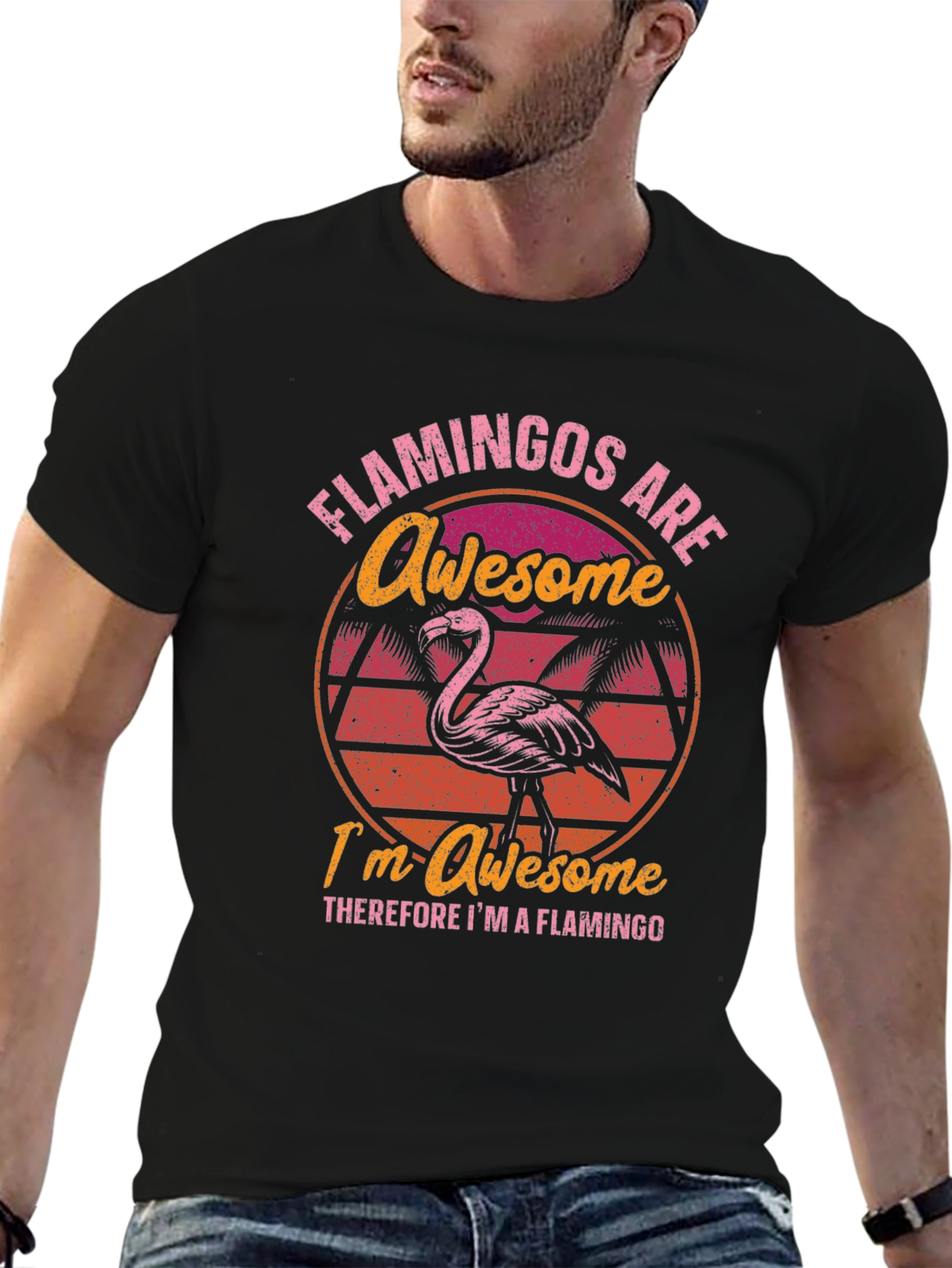 Awesome Flamingo T-Shirt - Tropical Humor Tee