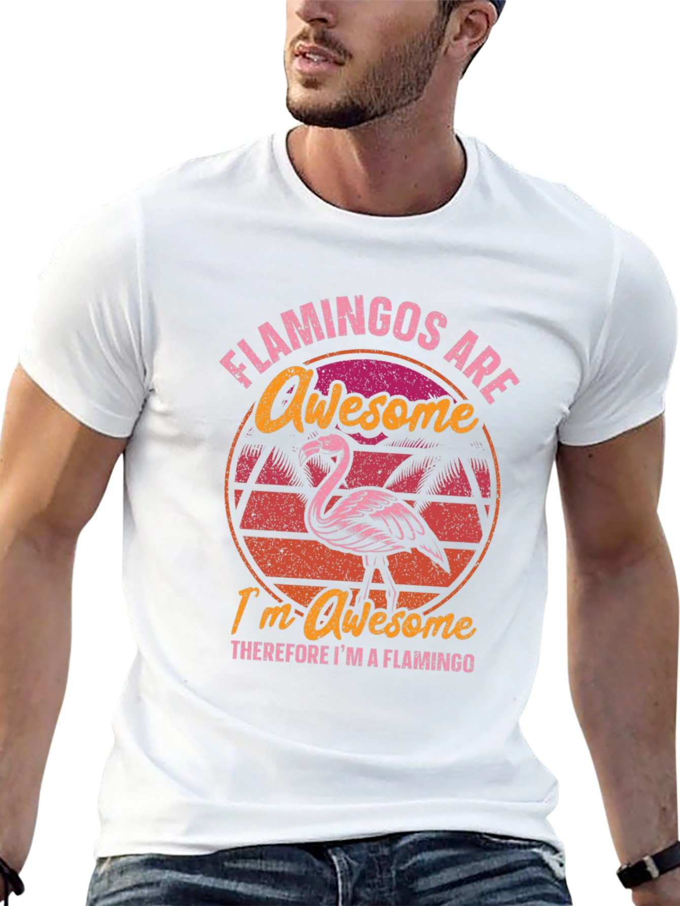 Awesome Flamingo T-Shirt - Tropical Humor Tee