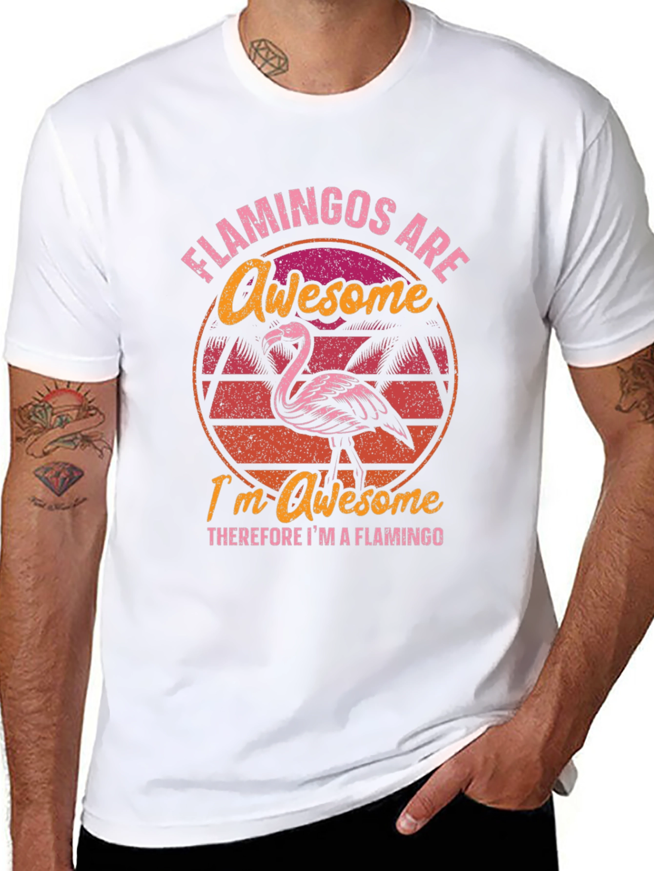 Awesome Flamingo T-Shirt - Tropical Humor Tee